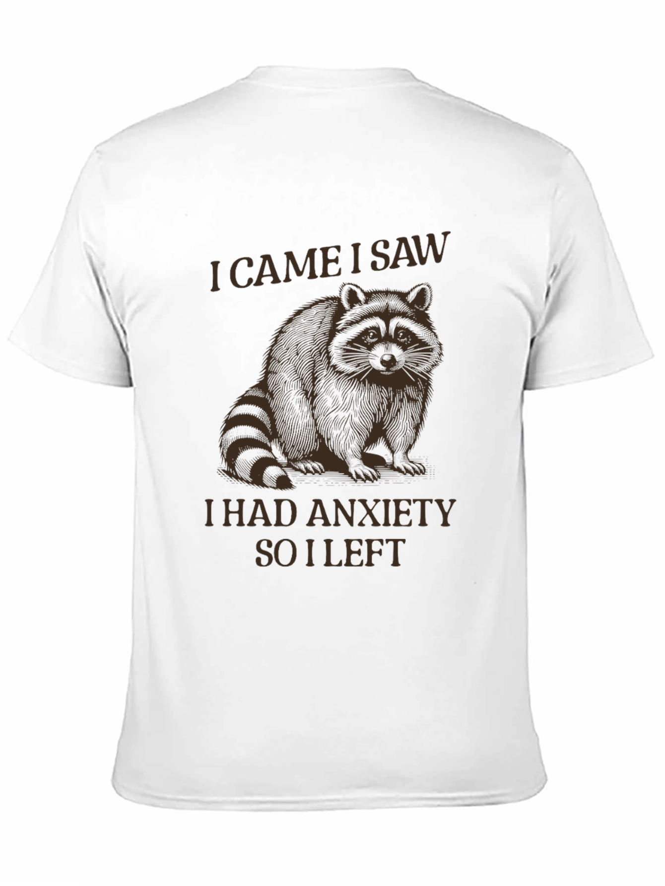 Anxiety Raccoon Graphic Tee - Funny Introvert Shirt