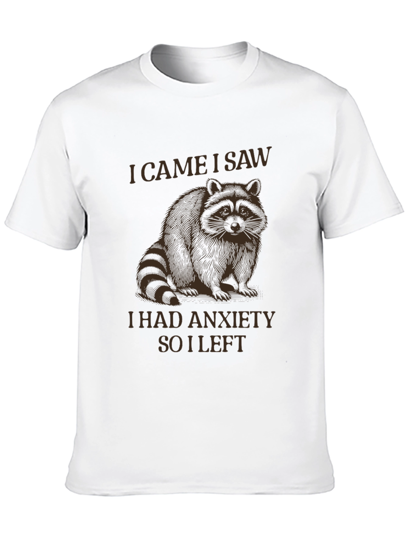 Anxiety Raccoon Graphic Tee - Funny Introvert Shirt