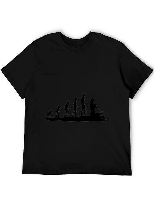 Evolution of Yoga T-Shirt - Black Cotton Tee