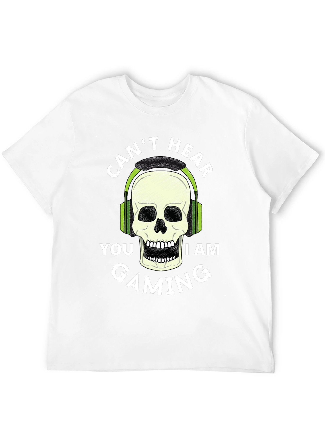 Gaming Skull T-Shirt - Cant Hear You Im Gaming