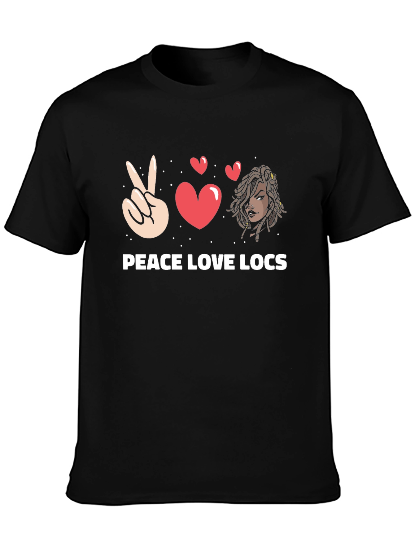 Peace Love Locs Graphic Tee - Black