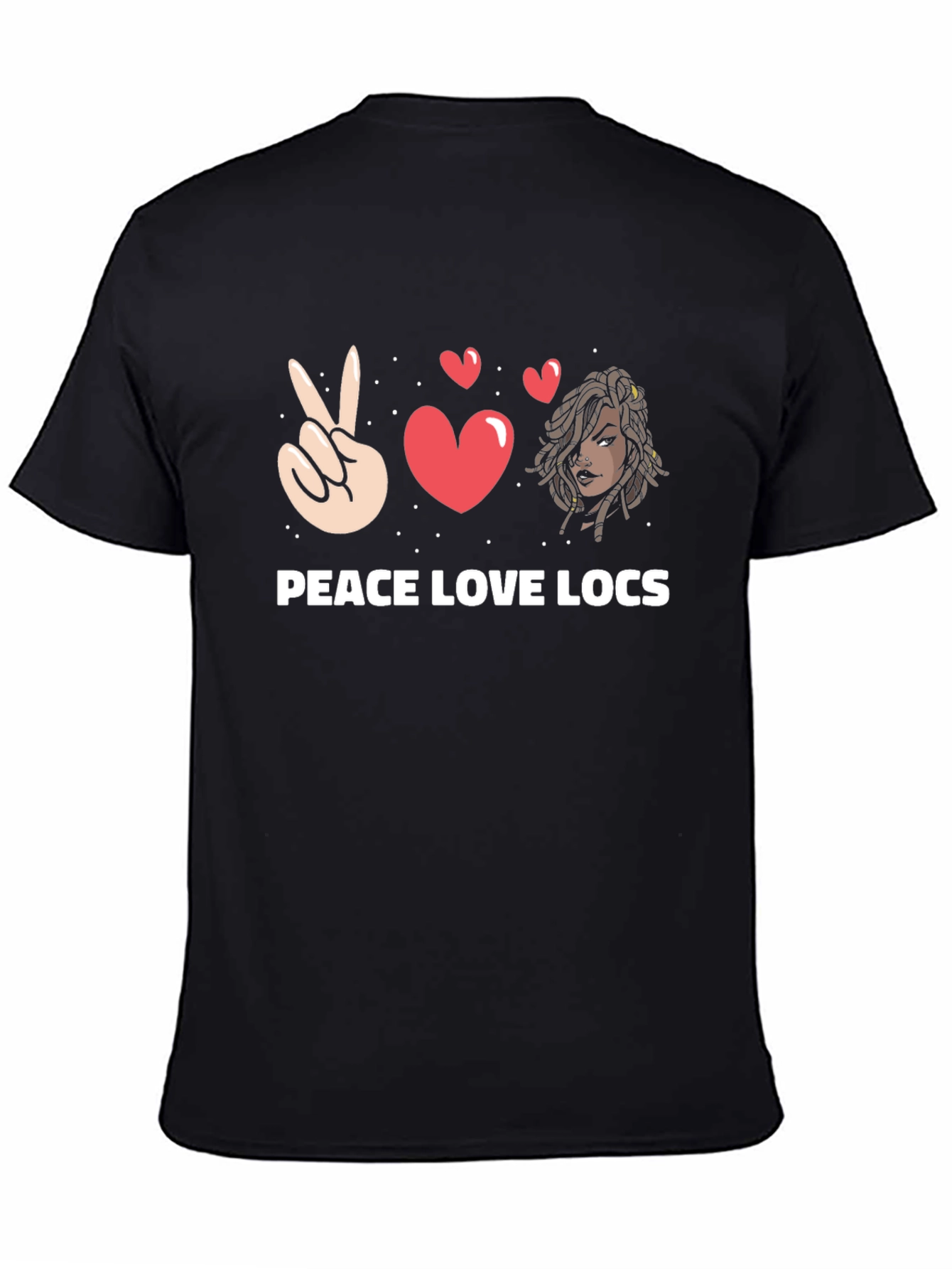 Peace Love Locs Graphic Tee - Black