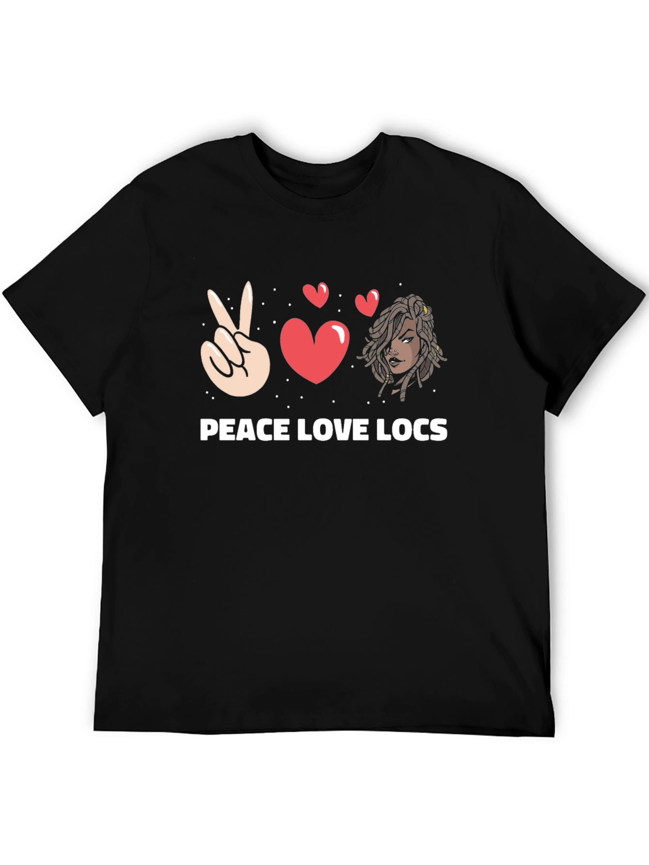 Peace Love Locs Graphic Tee - Black