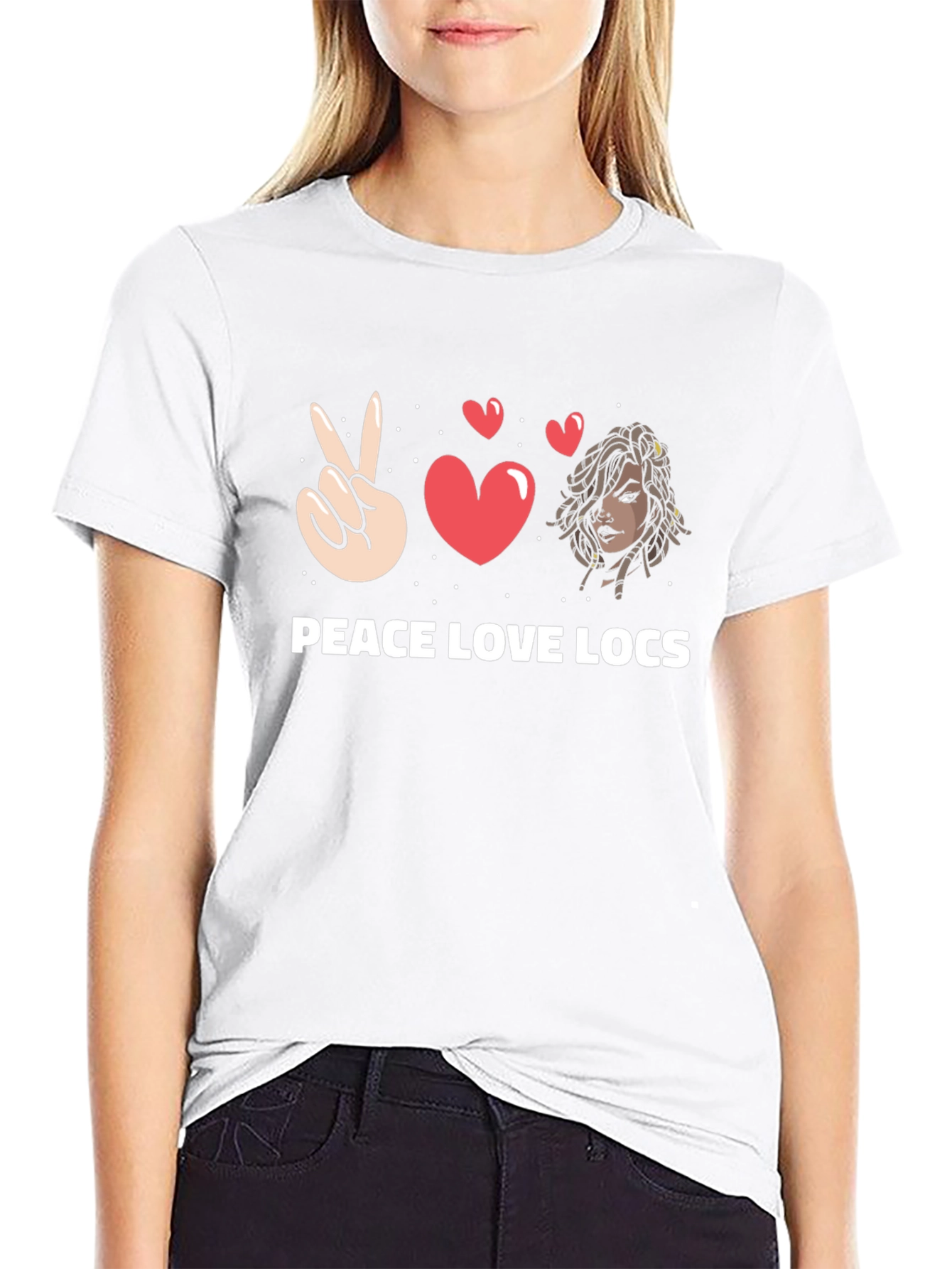 Peace Love Locs Graphic Tee - Black