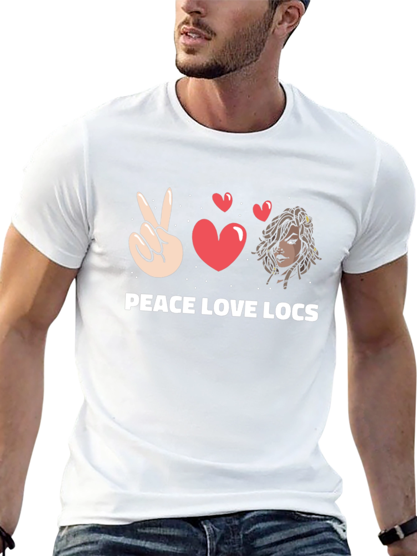Peace Love Locs Graphic Tee - Black