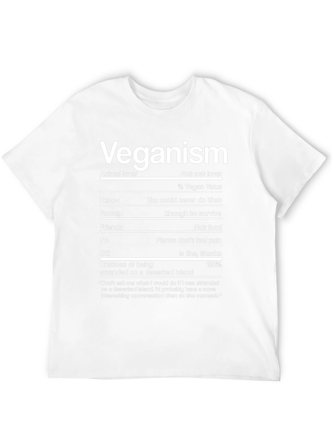 Vegan Nutrition Facts Funny T-Shirt