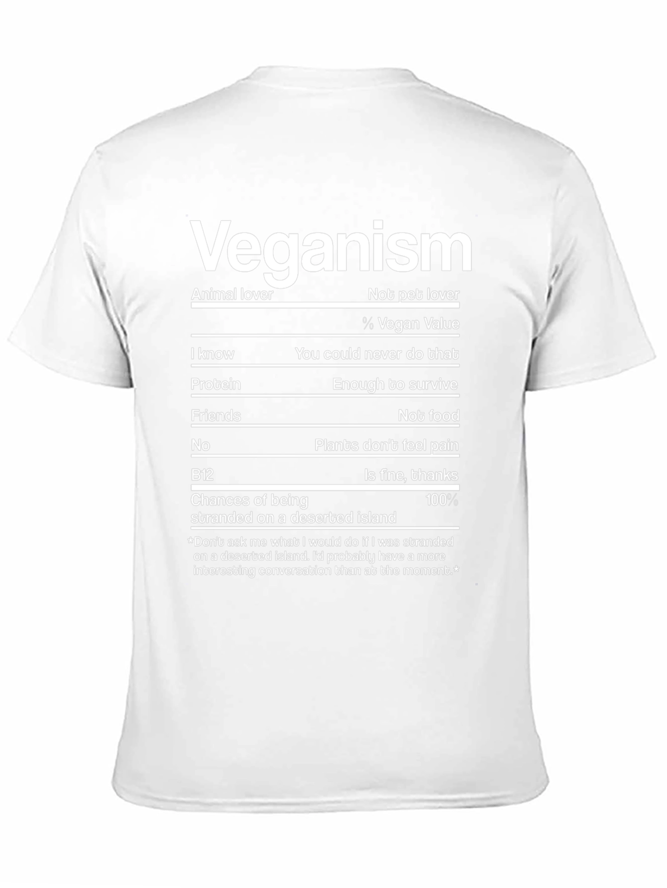 Vegan Nutrition Facts Funny T-Shirt