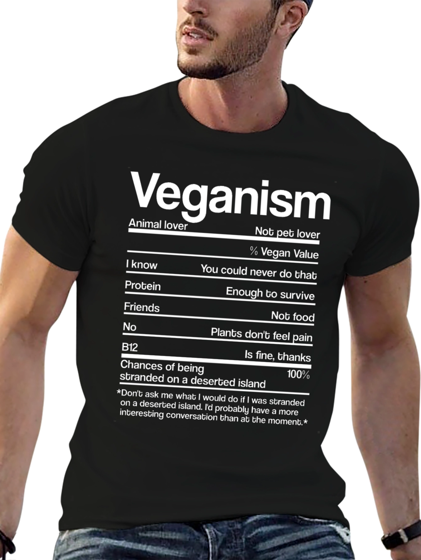 Vegan Nutrition Facts Funny T-Shirt