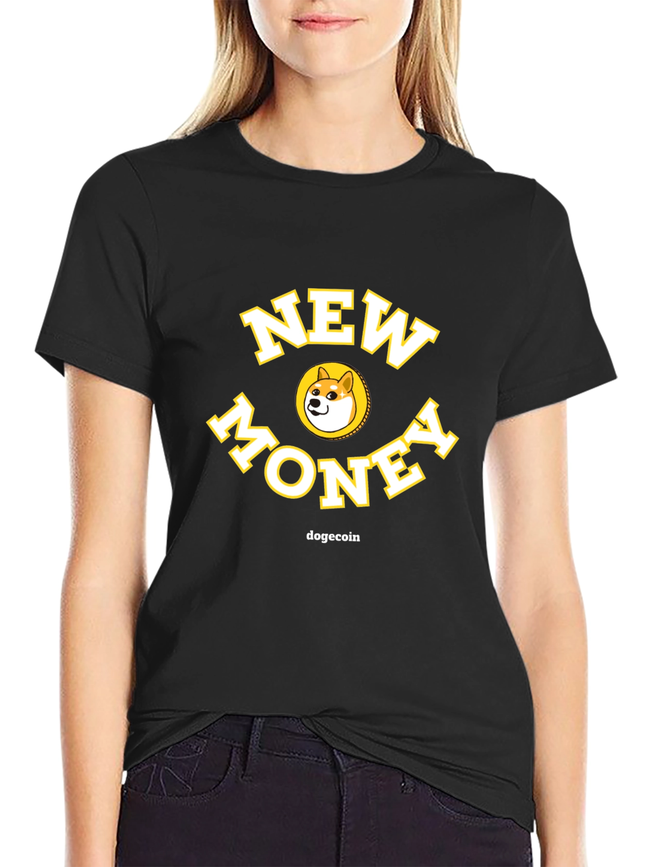 New Money Dogecoin Graphic T-Shirt