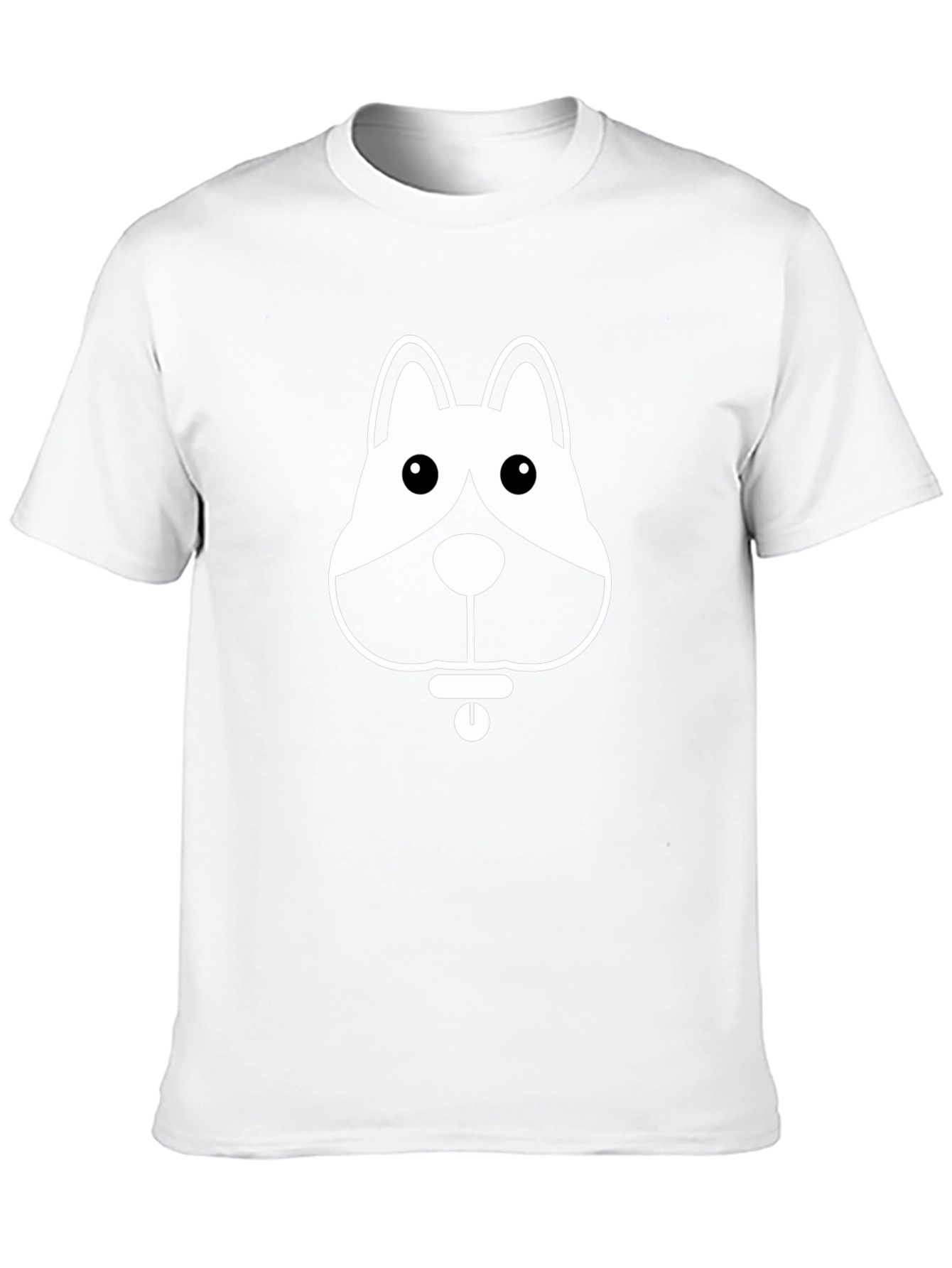 Dog Graphic Tee - Black Cotton T-Shirt