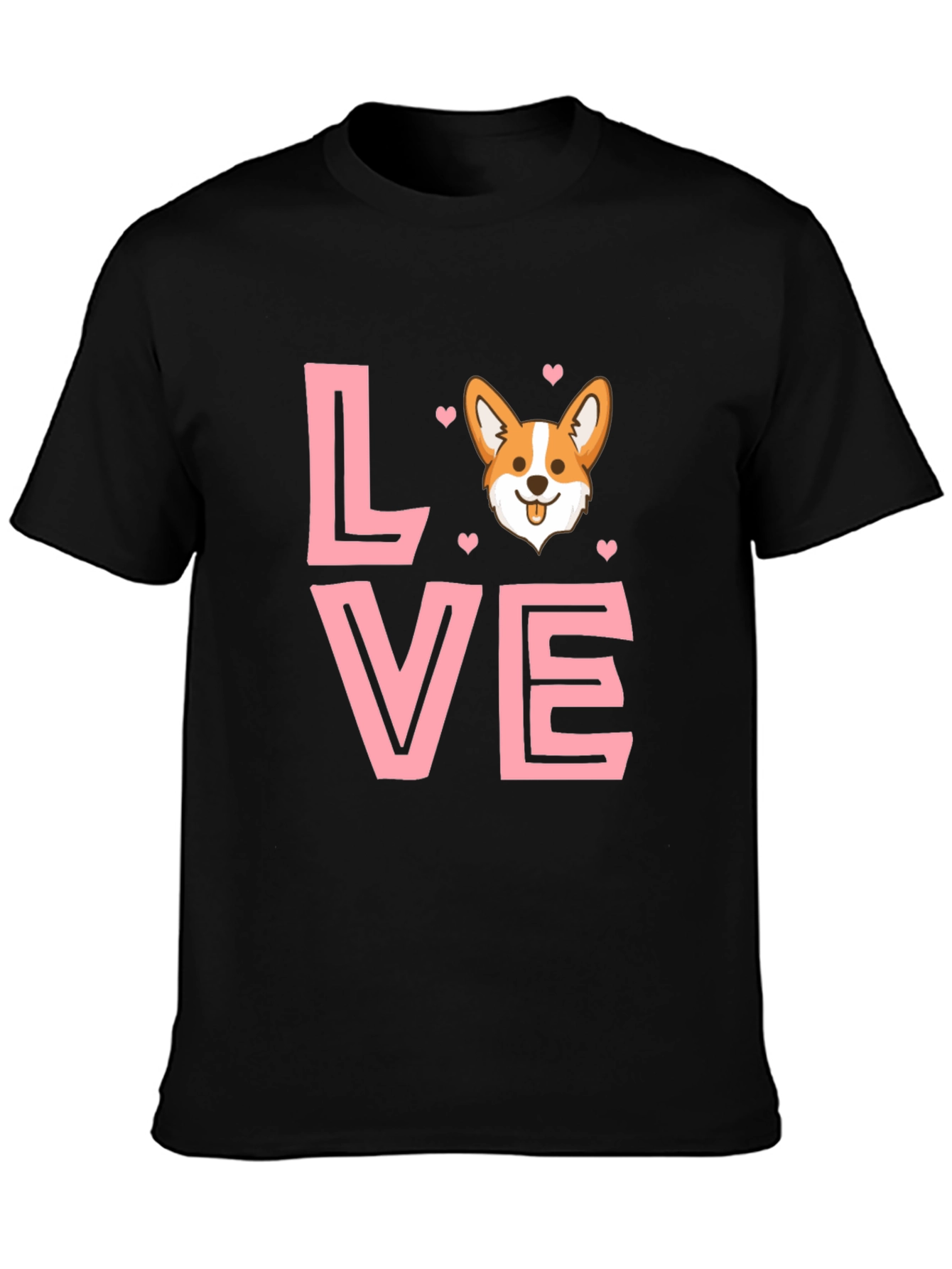 Corgi Love Graphic Tee - Black