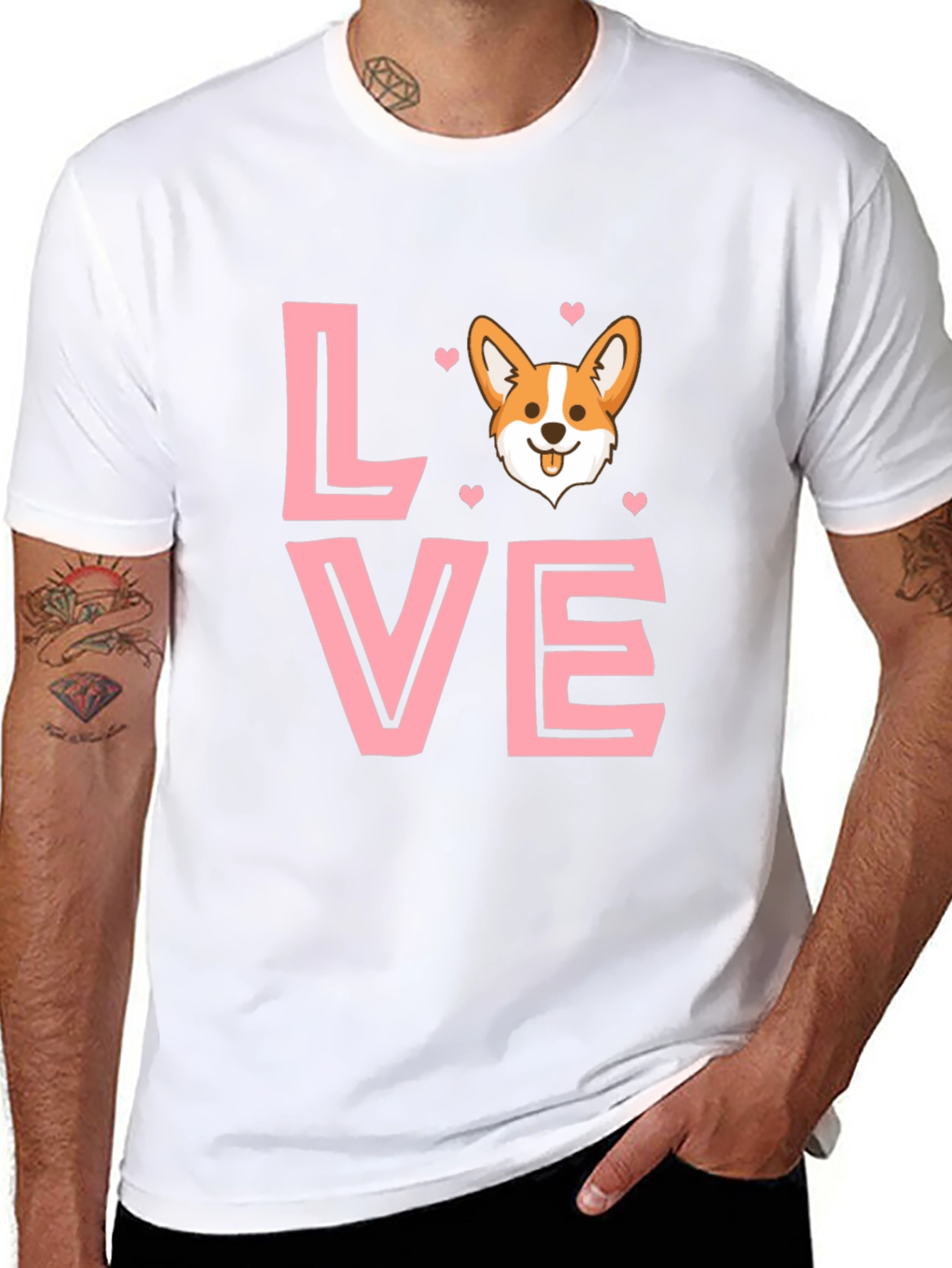 Corgi Love Graphic Tee - Black