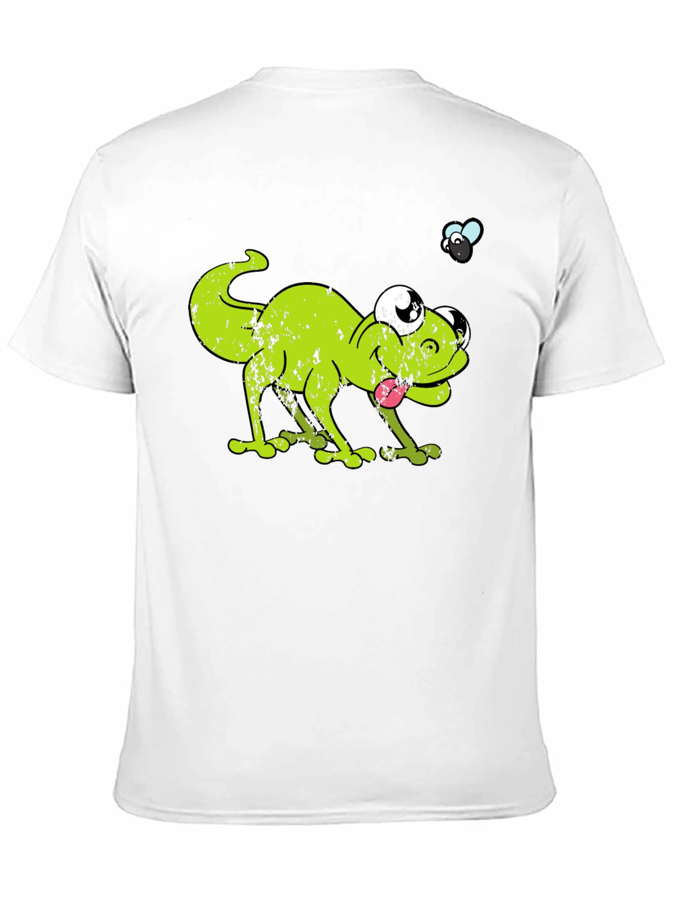 Funny Lizard Chasing Fly Graphic T-Shirt
