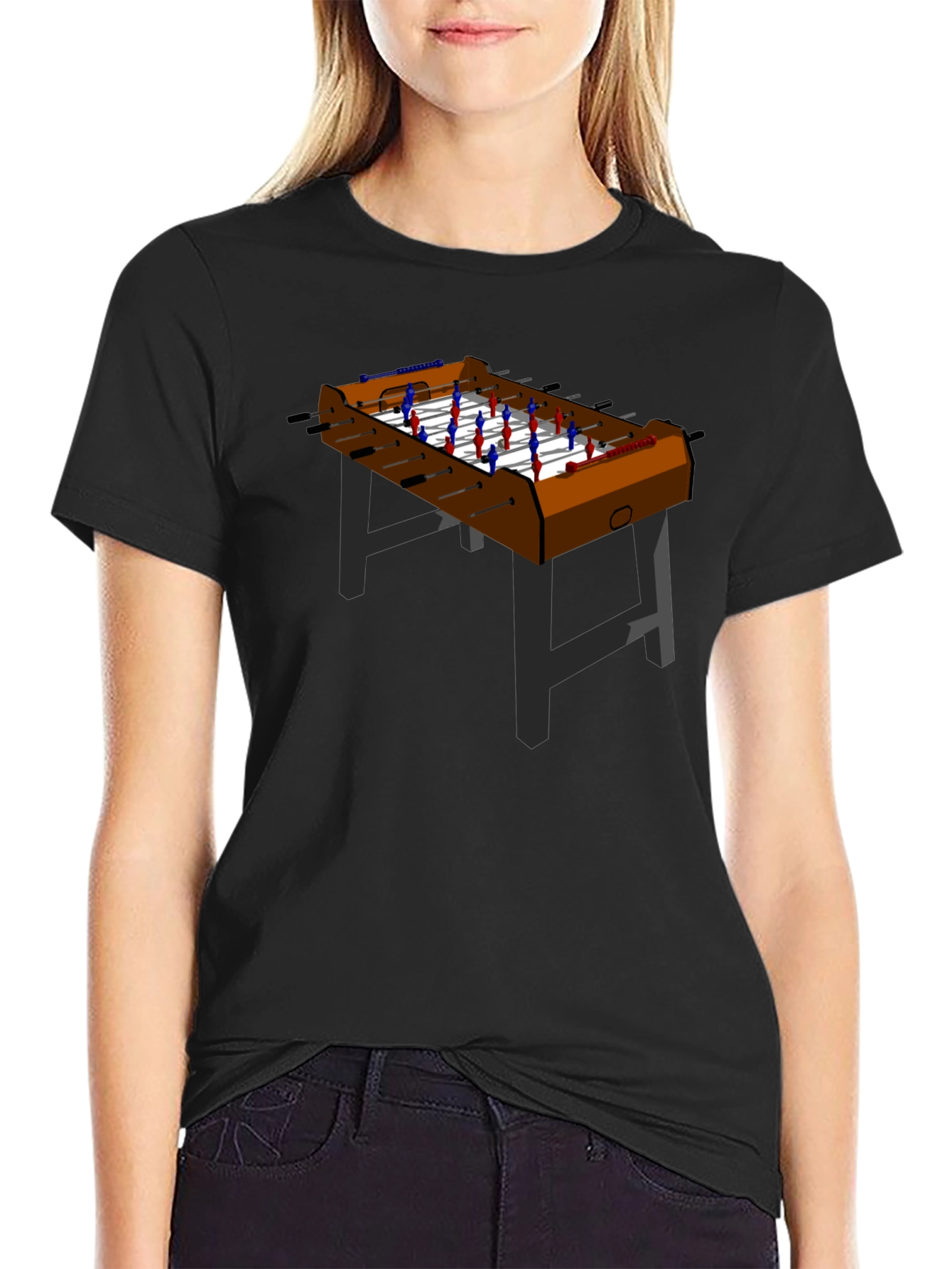 Foosball Table Graphic T-Shirt - Black