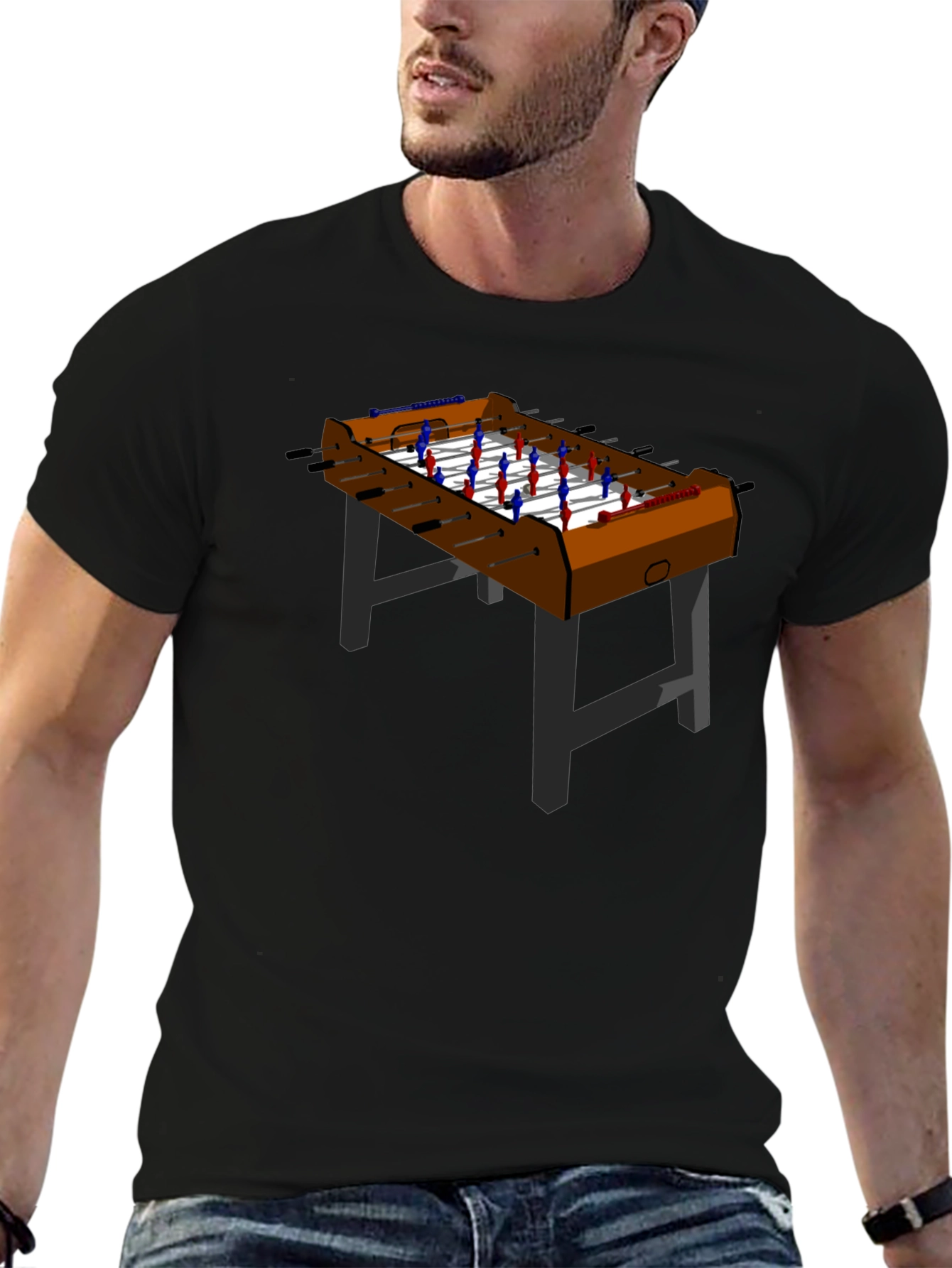 Foosball Table Graphic T-Shirt - Black