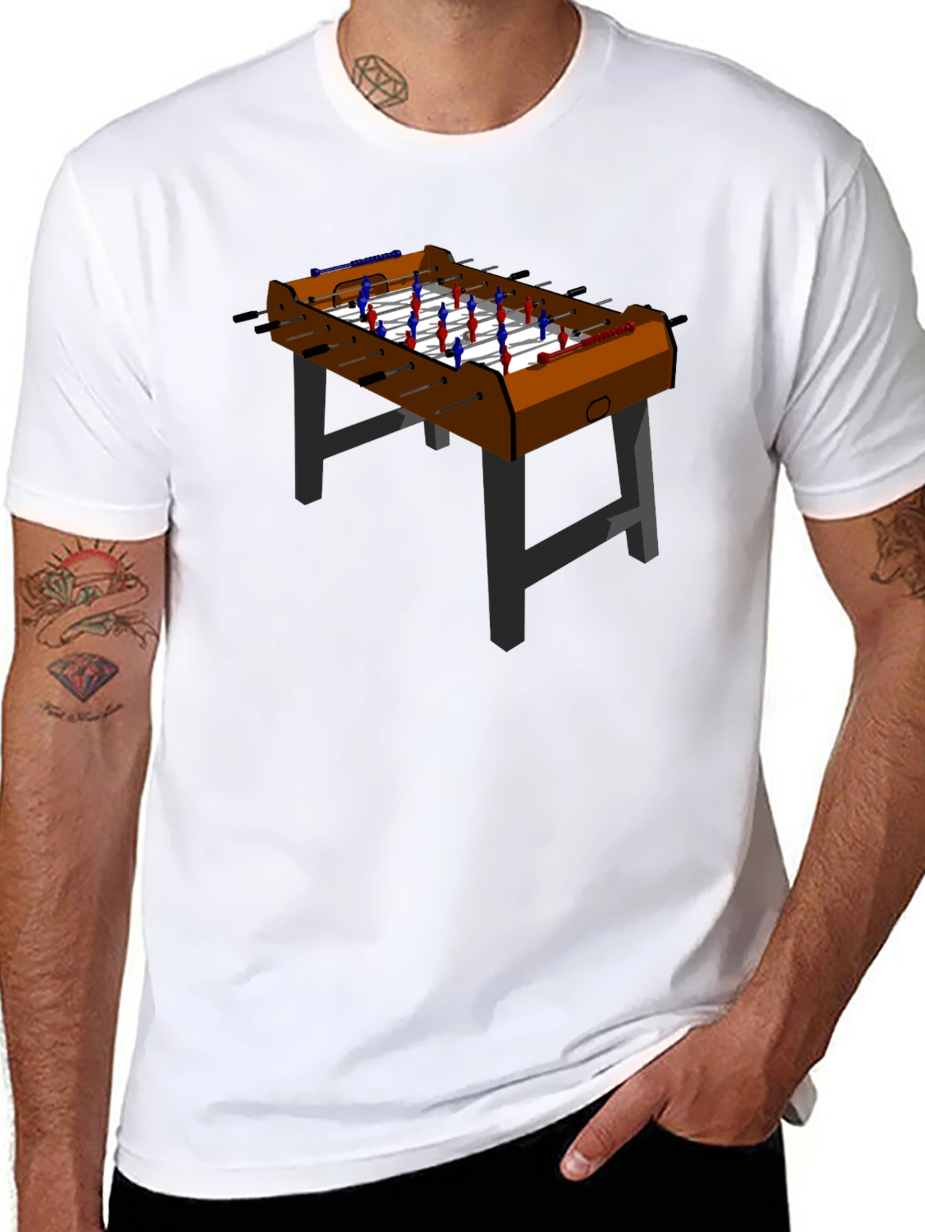 Foosball Table Graphic T-Shirt - Black