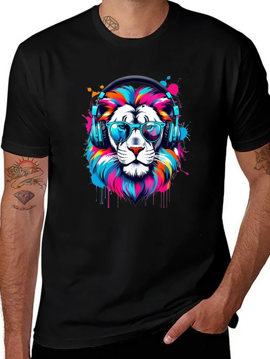 Cool Lion Graphic Tee - Black