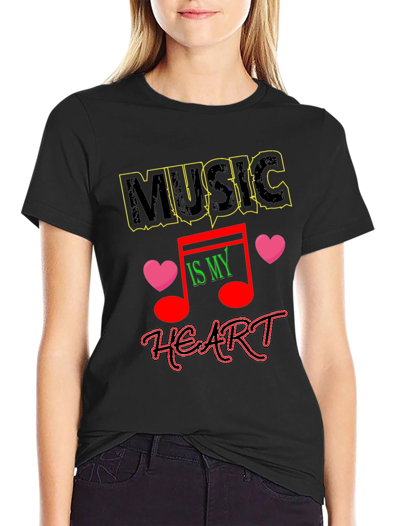 Music is My Heart Graphic T-Shirt