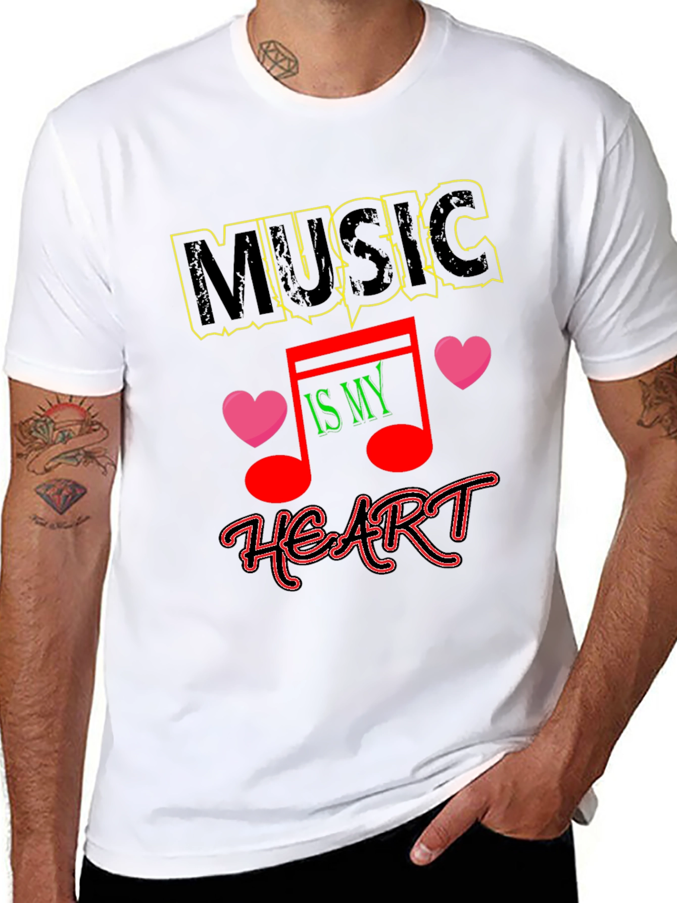 Music is My Heart Graphic T-Shirt