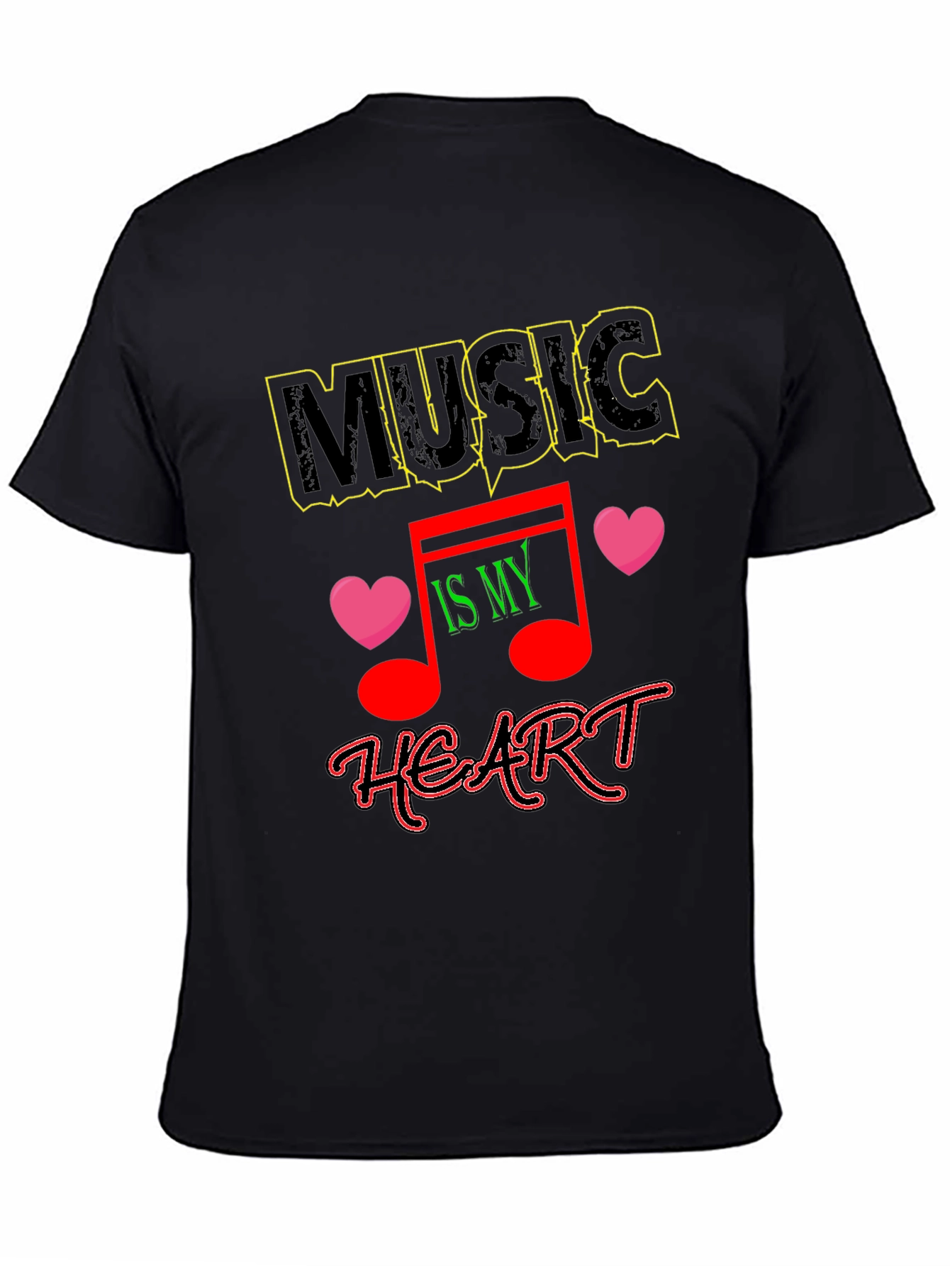 Music is My Heart Graphic T-Shirt