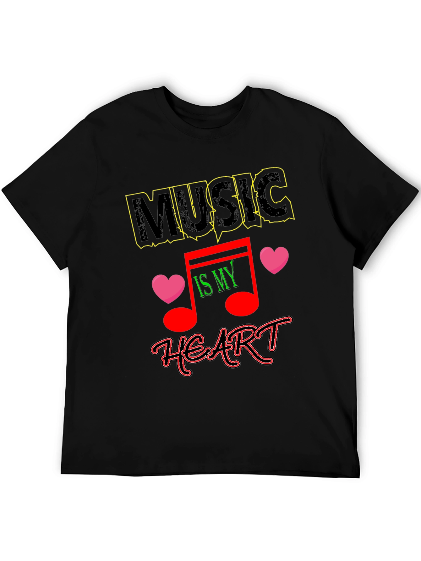 Music is My Heart Graphic T-Shirt
