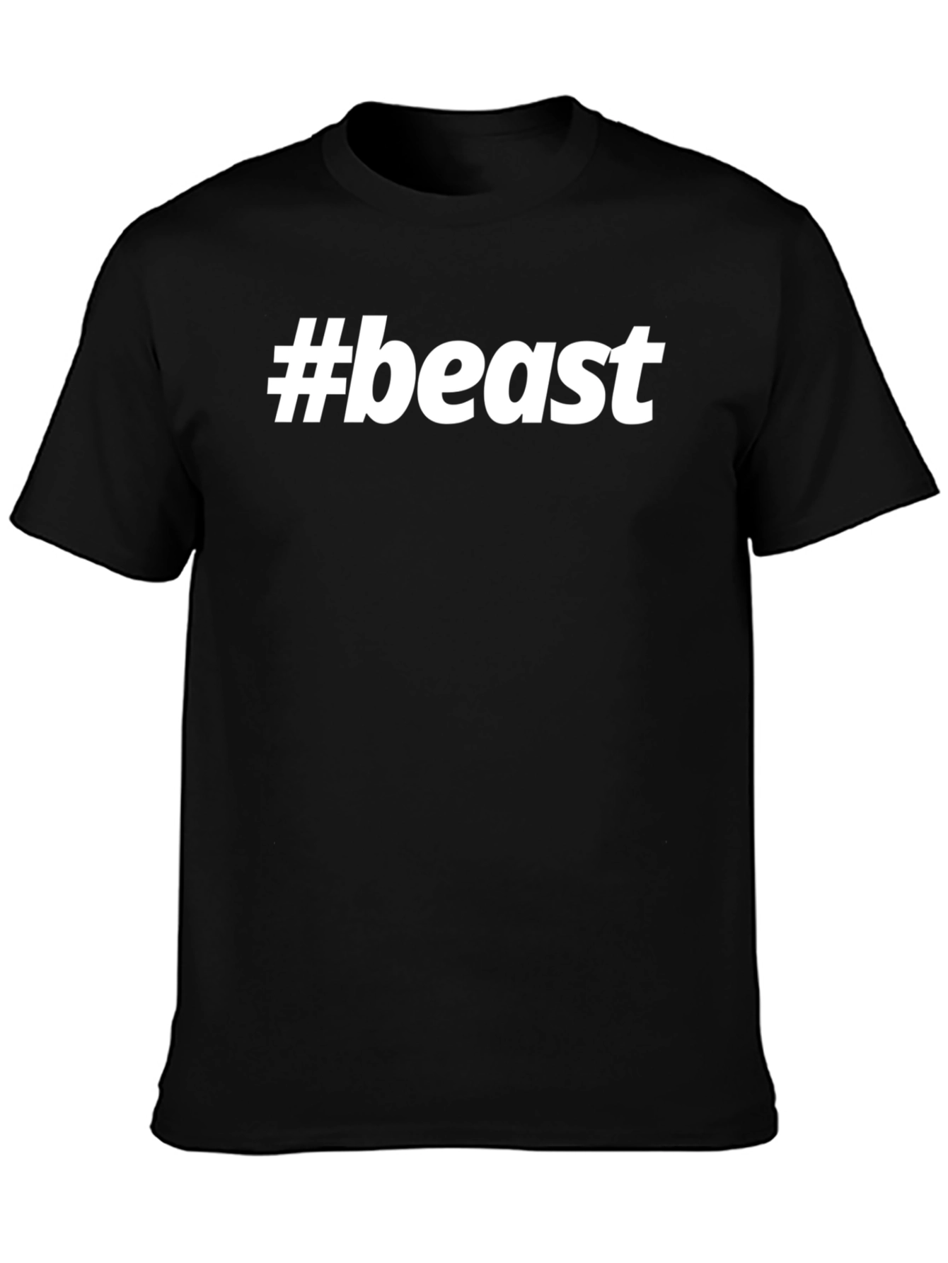 #beast Black Crew Neck T-Shirt - Bold Graphic Tee