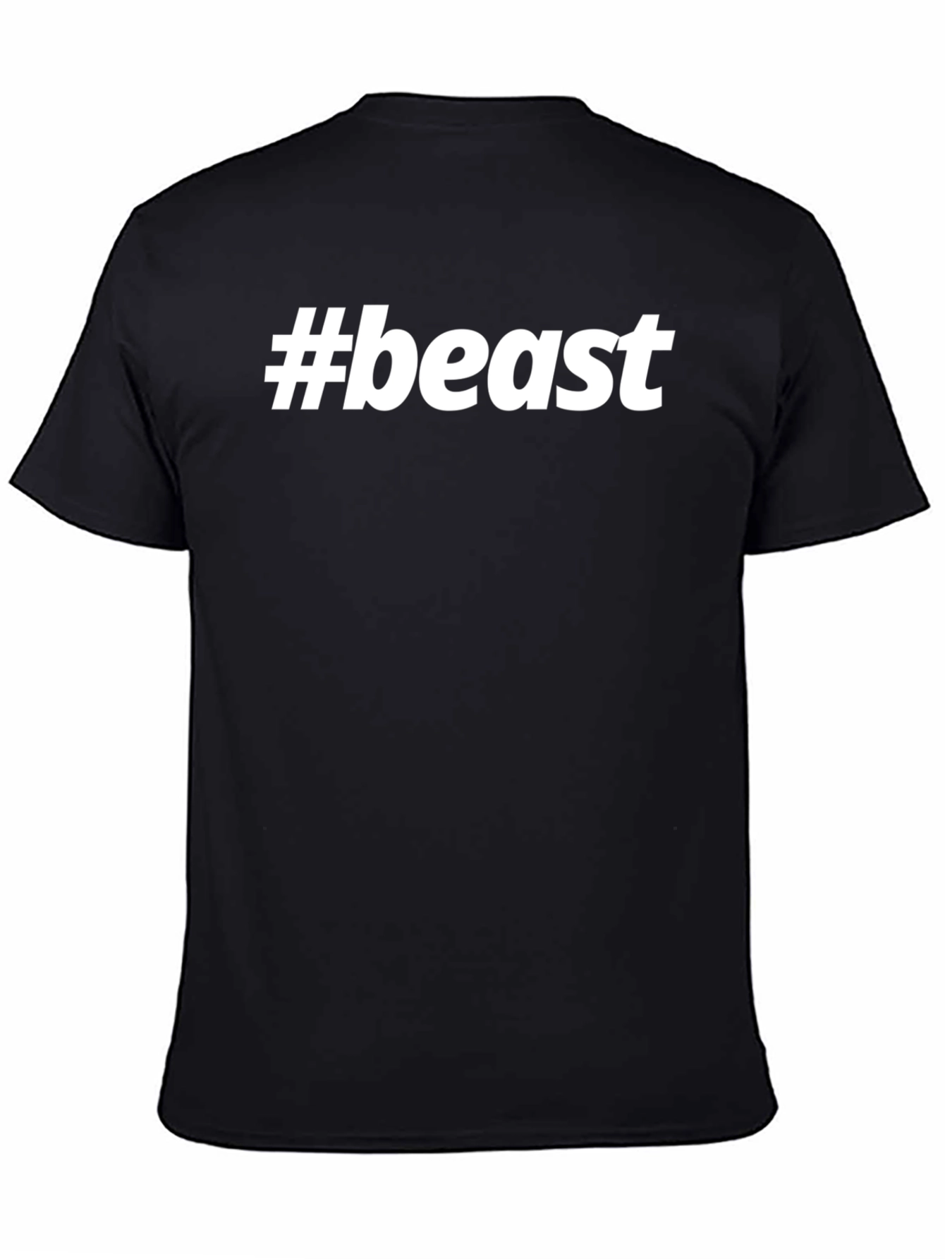 #beast Black Crew Neck T-Shirt - Bold Graphic Tee