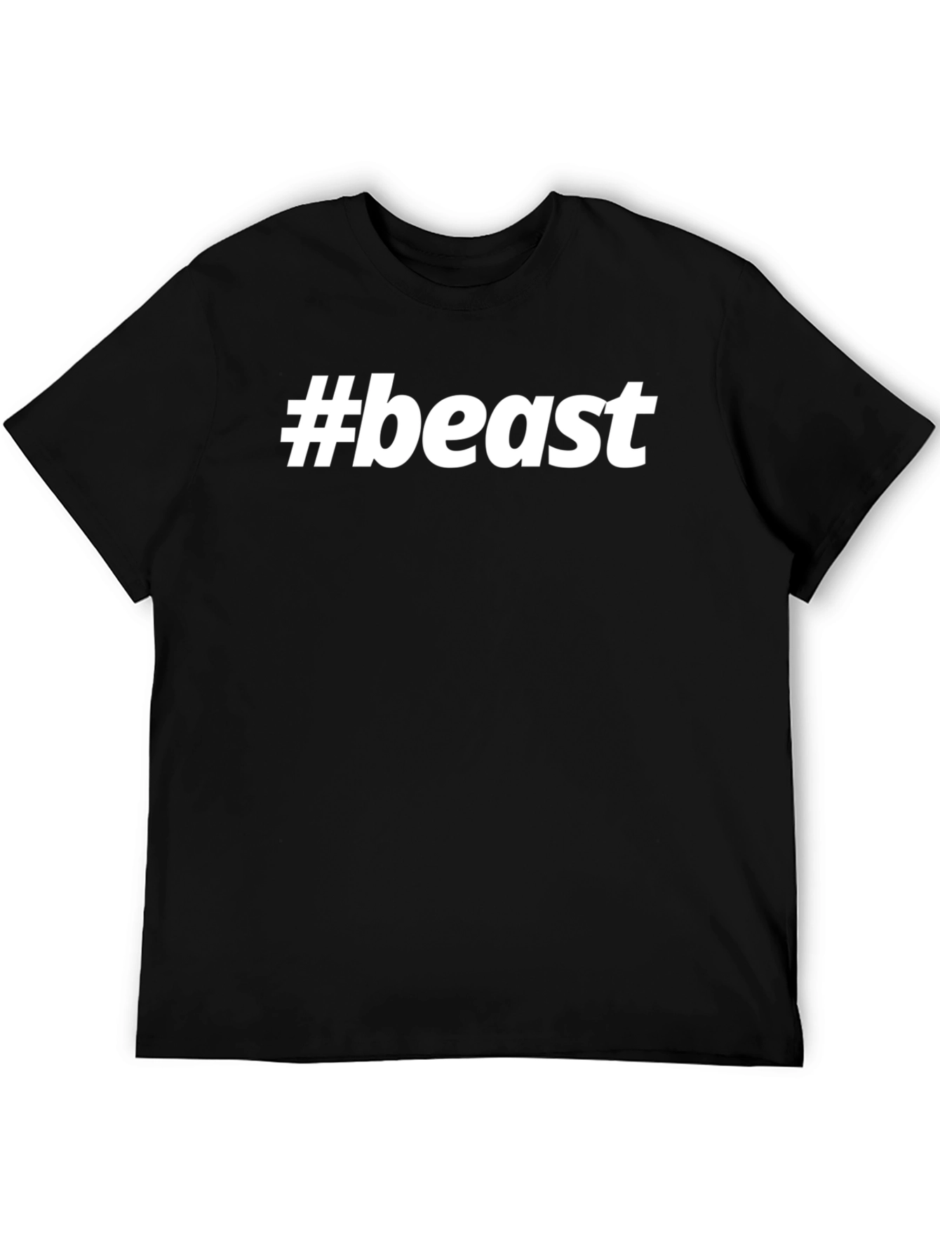 #beast Black Crew Neck T-Shirt - Bold Graphic Tee