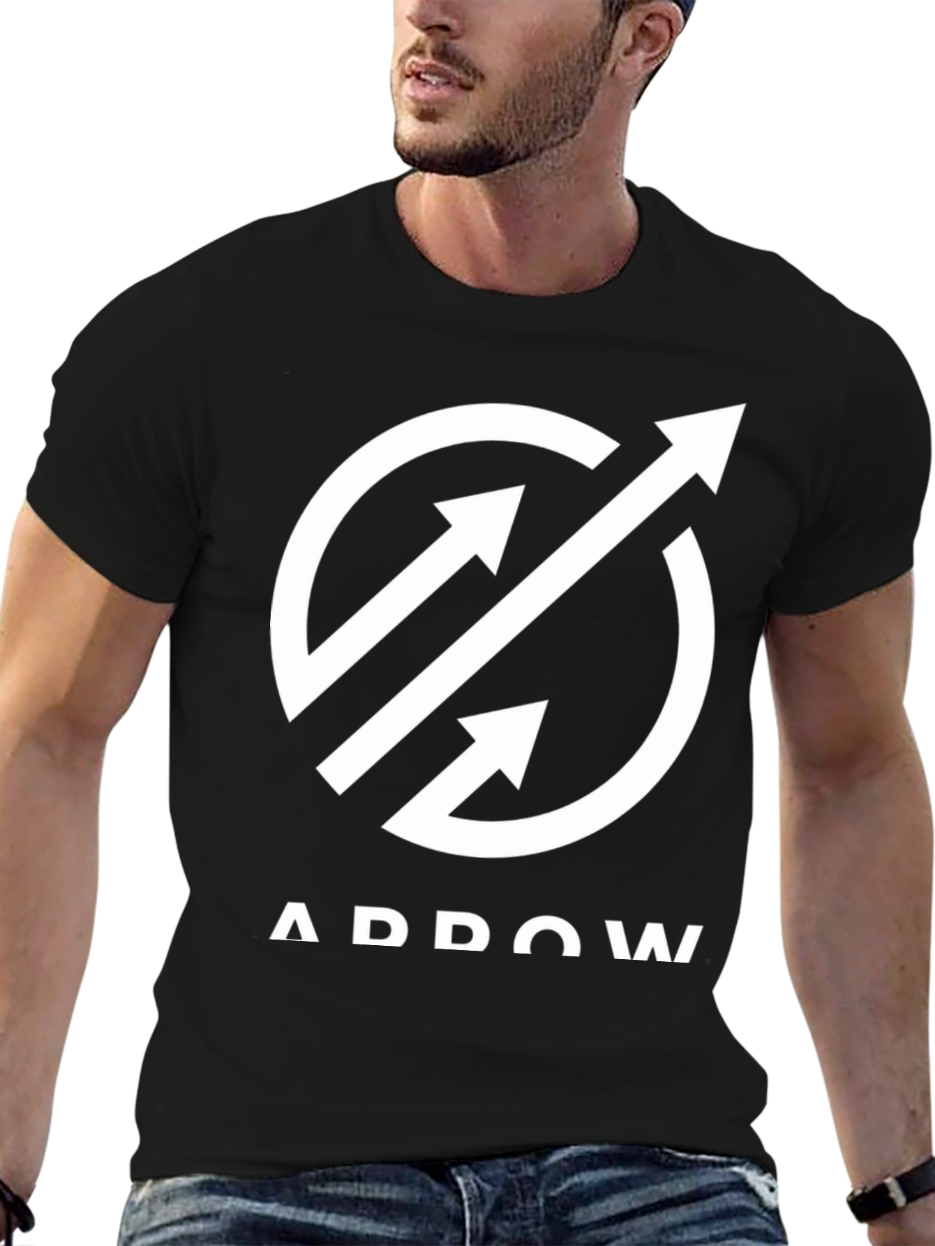 Arrow Graphic T-Shirt - Black - Casual Wear