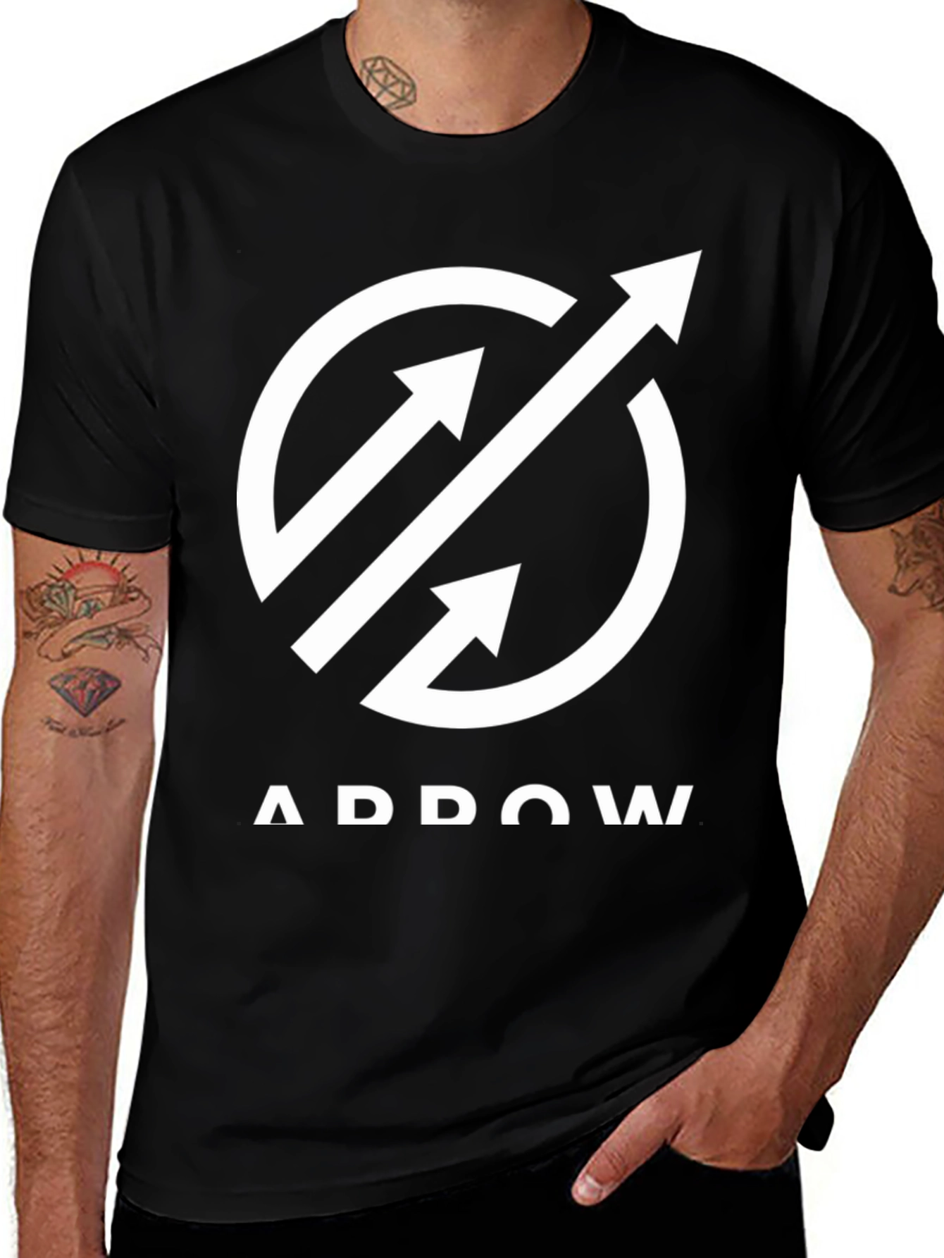 Arrow Graphic T-Shirt - Black - Casual Wear