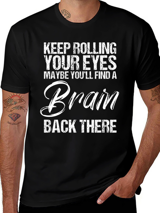 Humorous Brain Roll Eyes T-Shirt