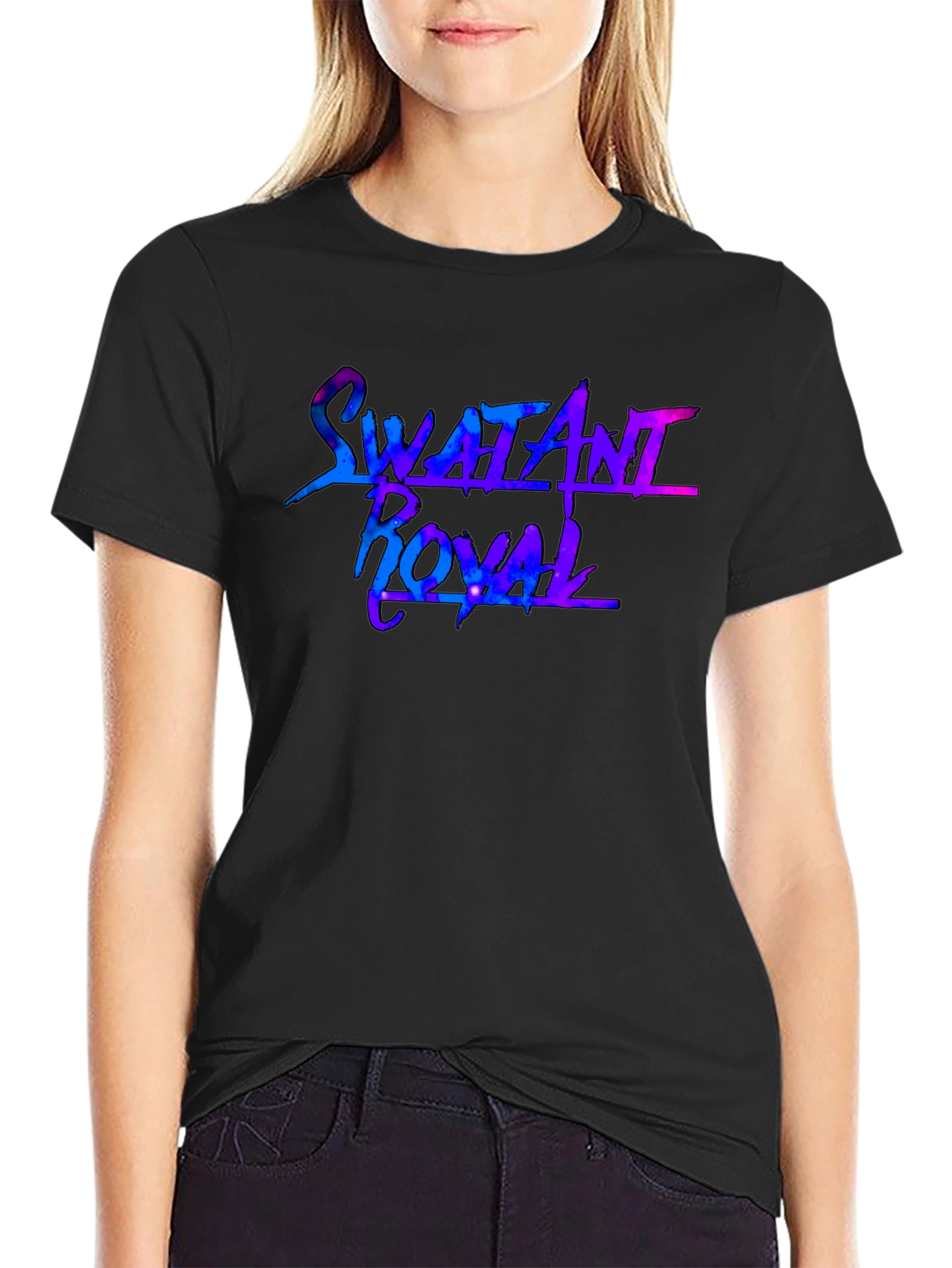 Swatani Royal Galaxy Graphic Black T-Shirt