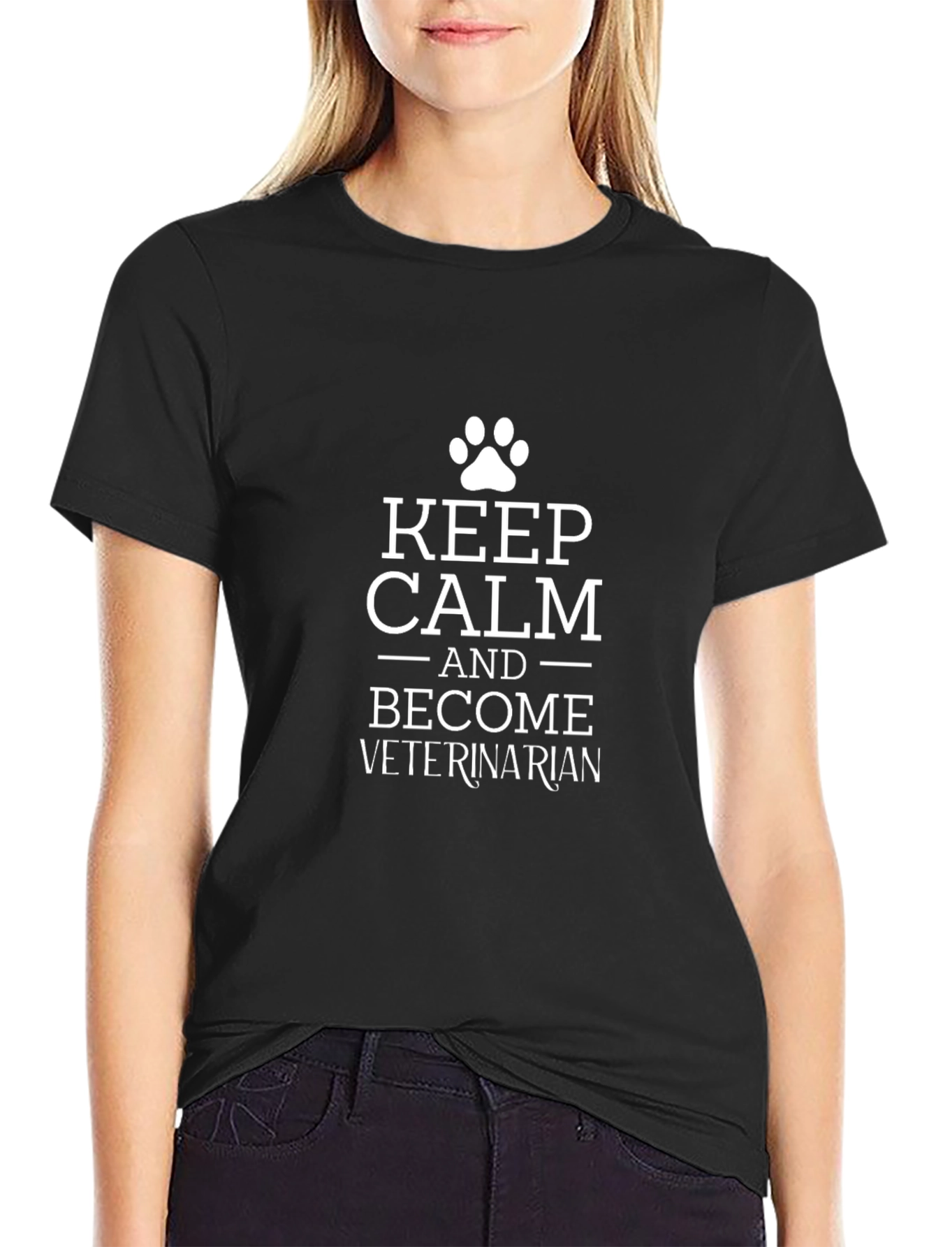 Keep Calm Veterinarian Black T-Shirt