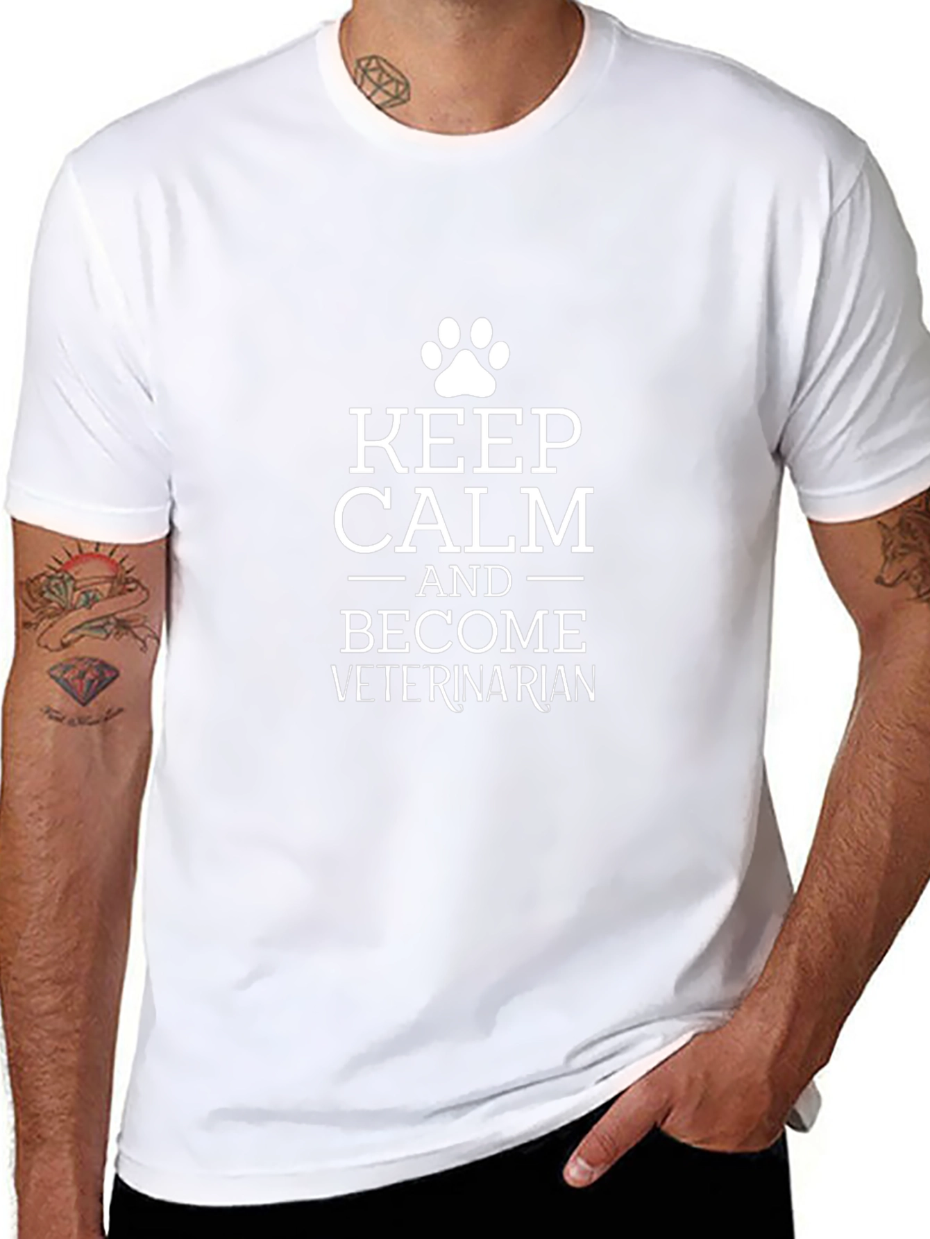 Keep Calm Veterinarian Black T-Shirt