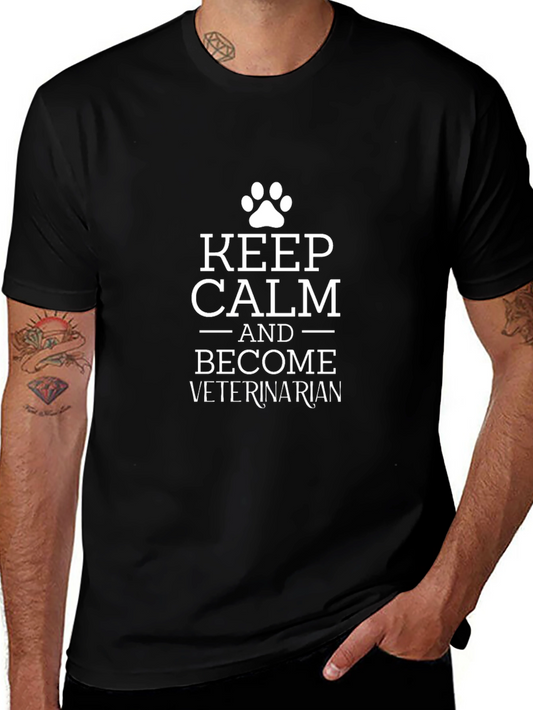 Keep Calm Veterinarian Black T-Shirt