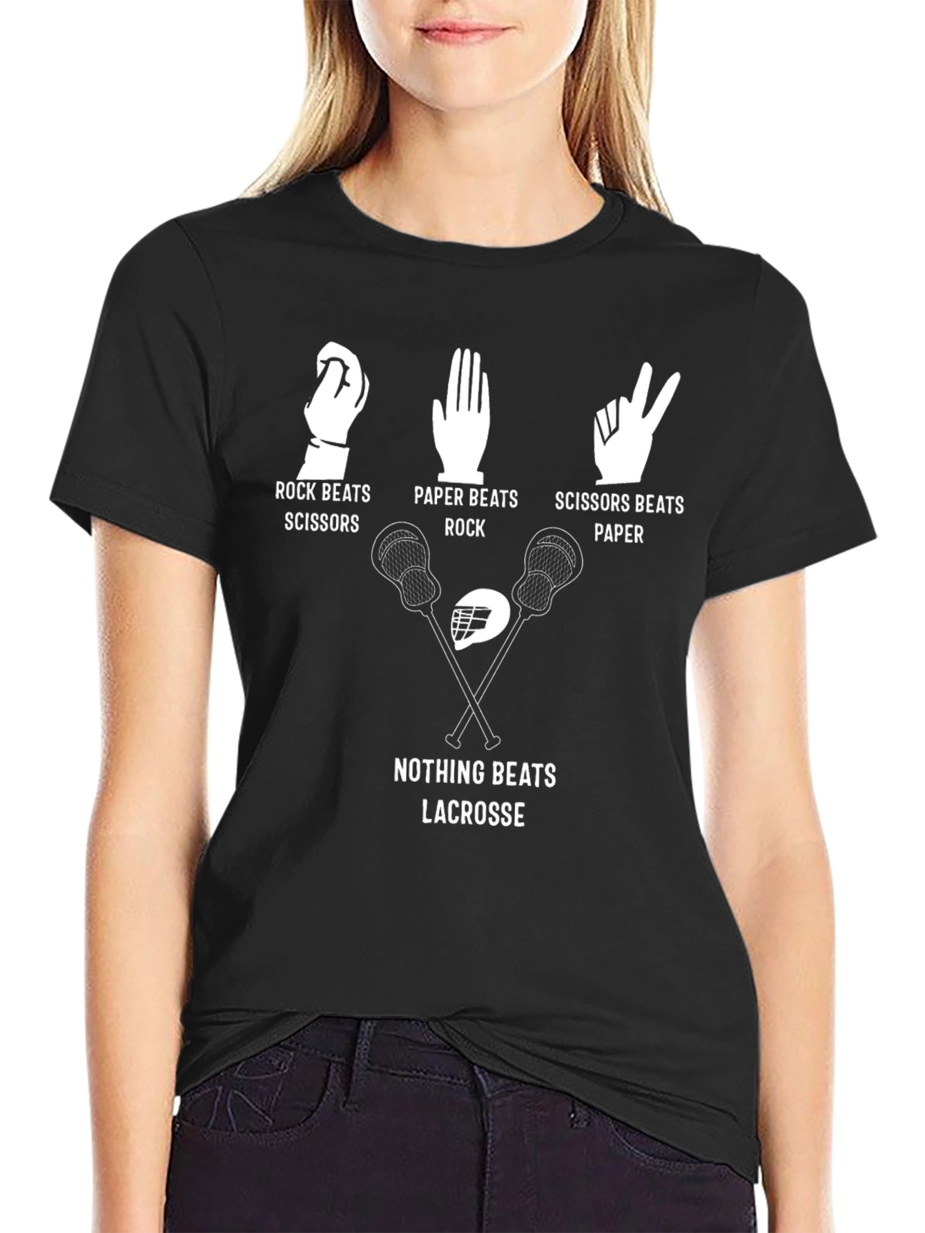 Rock Paper Scissors Lacrosse T-Shirt