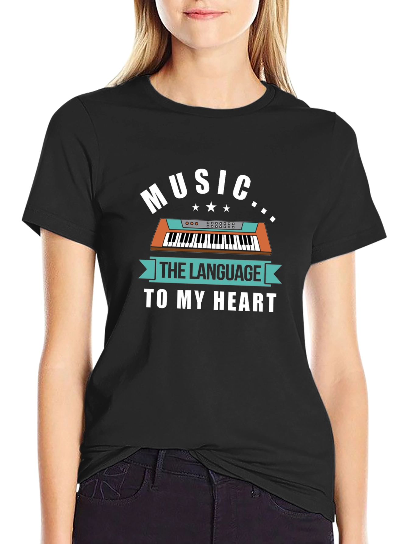 Music to My Heart Black Graphic Tee