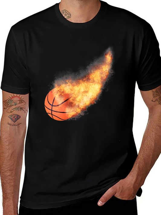 Flaming Basketball Graphic Tee