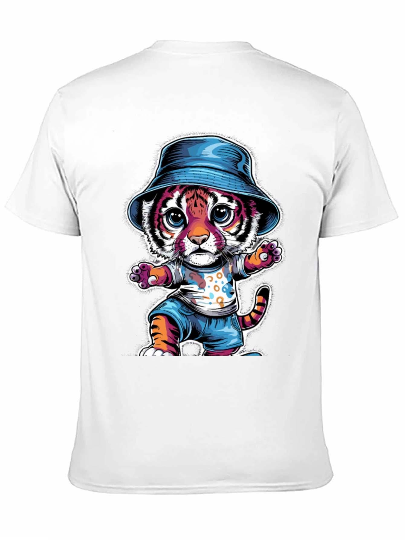 Cool Cat Tee: Tiger Cub in Bucket Hat