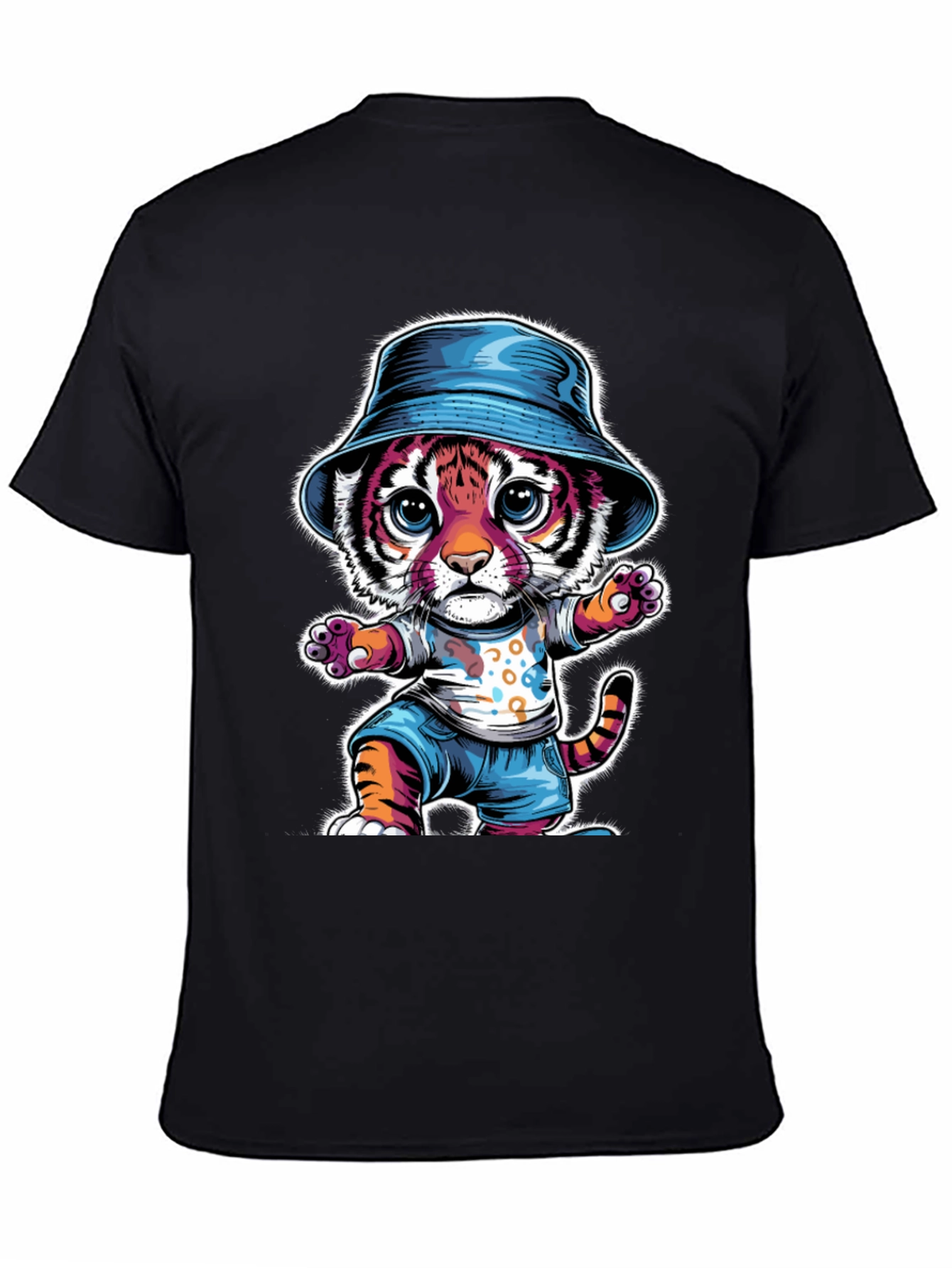 Cool Cat Tee: Tiger Cub in Bucket Hat