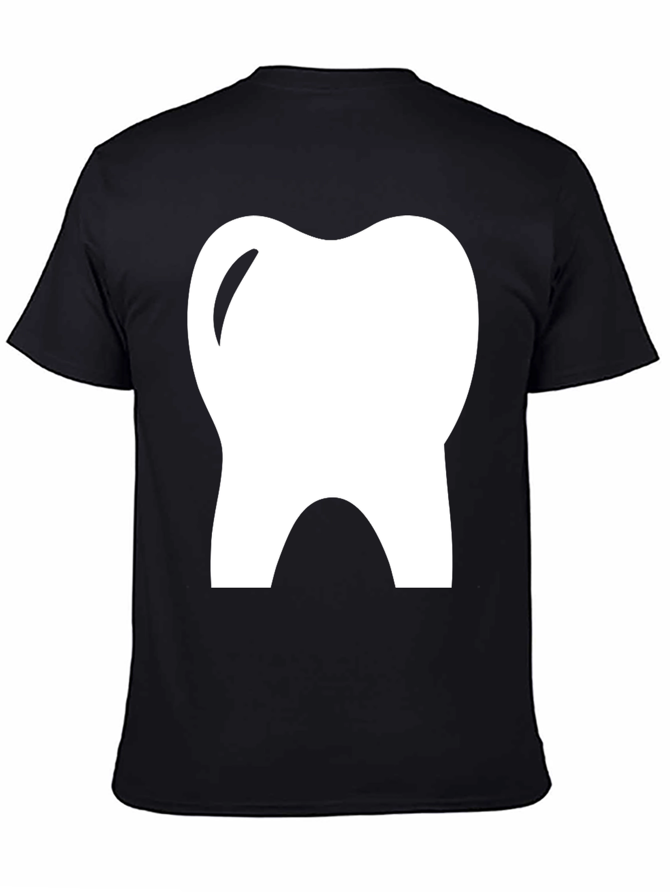 Dental Tooth Graphic Tee - Black Cotton T-Shirt