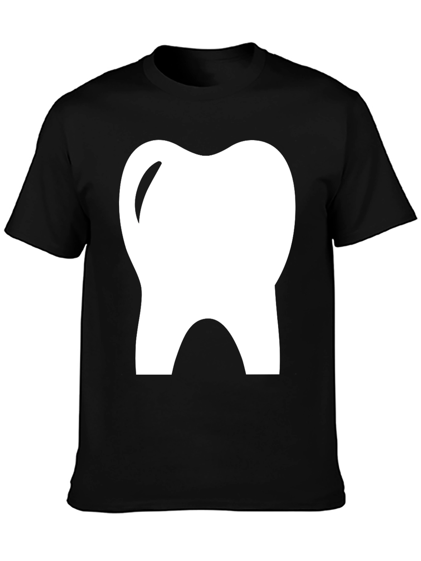 Dental Tooth Graphic Tee - Black Cotton T-Shirt