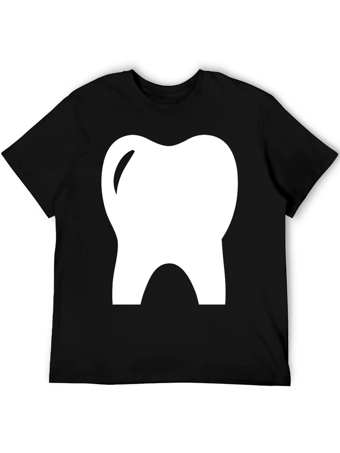Dental Tooth Graphic Tee - Black Cotton T-Shirt