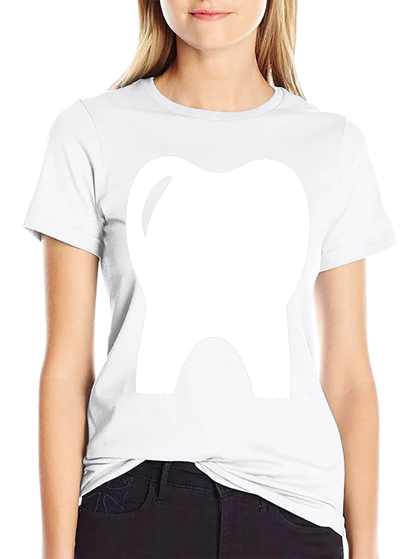 Dental Tooth Graphic Tee - Black Cotton T-Shirt