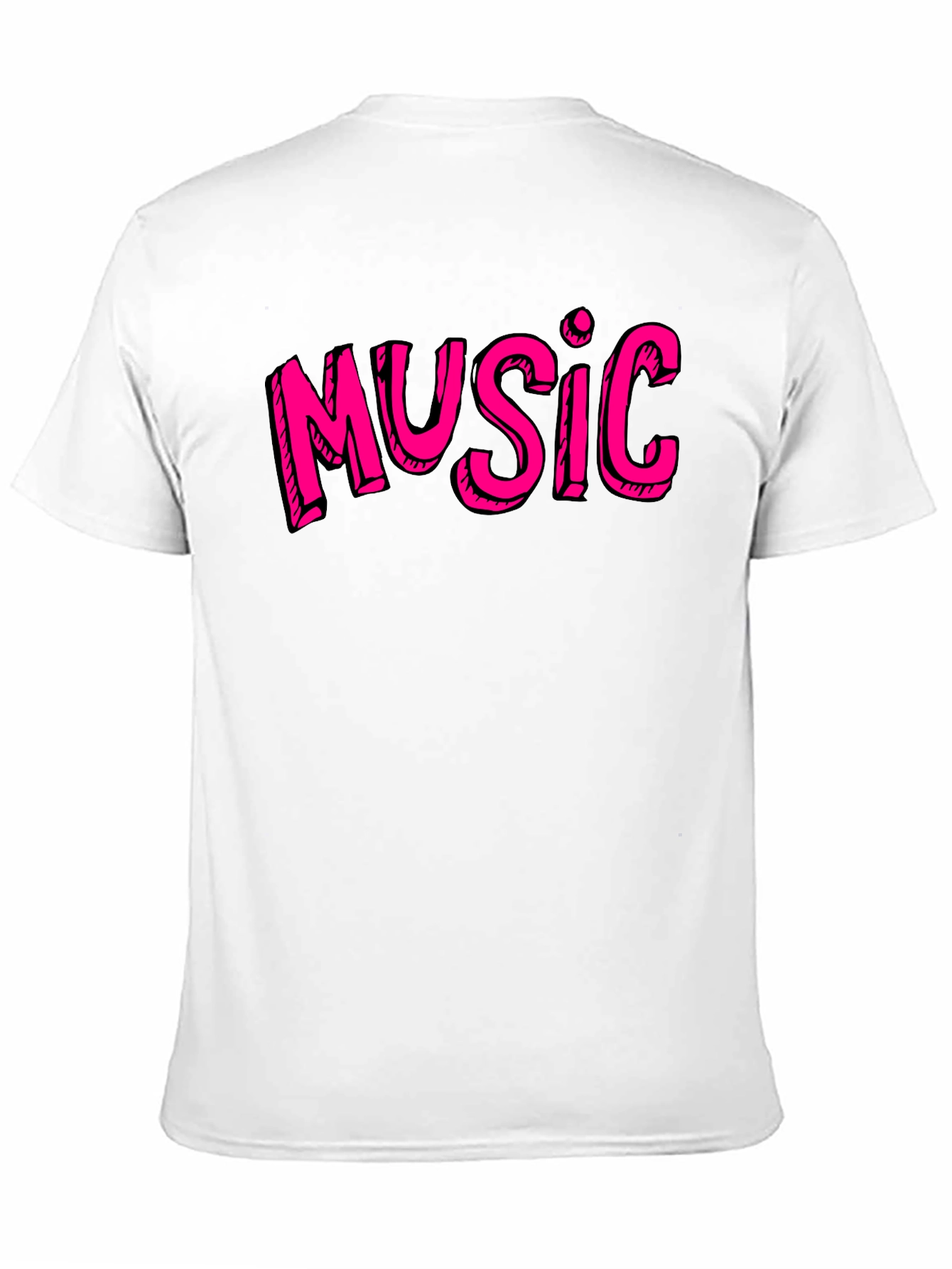 Music Graphic Tee - Black Cotton Short Sleeve