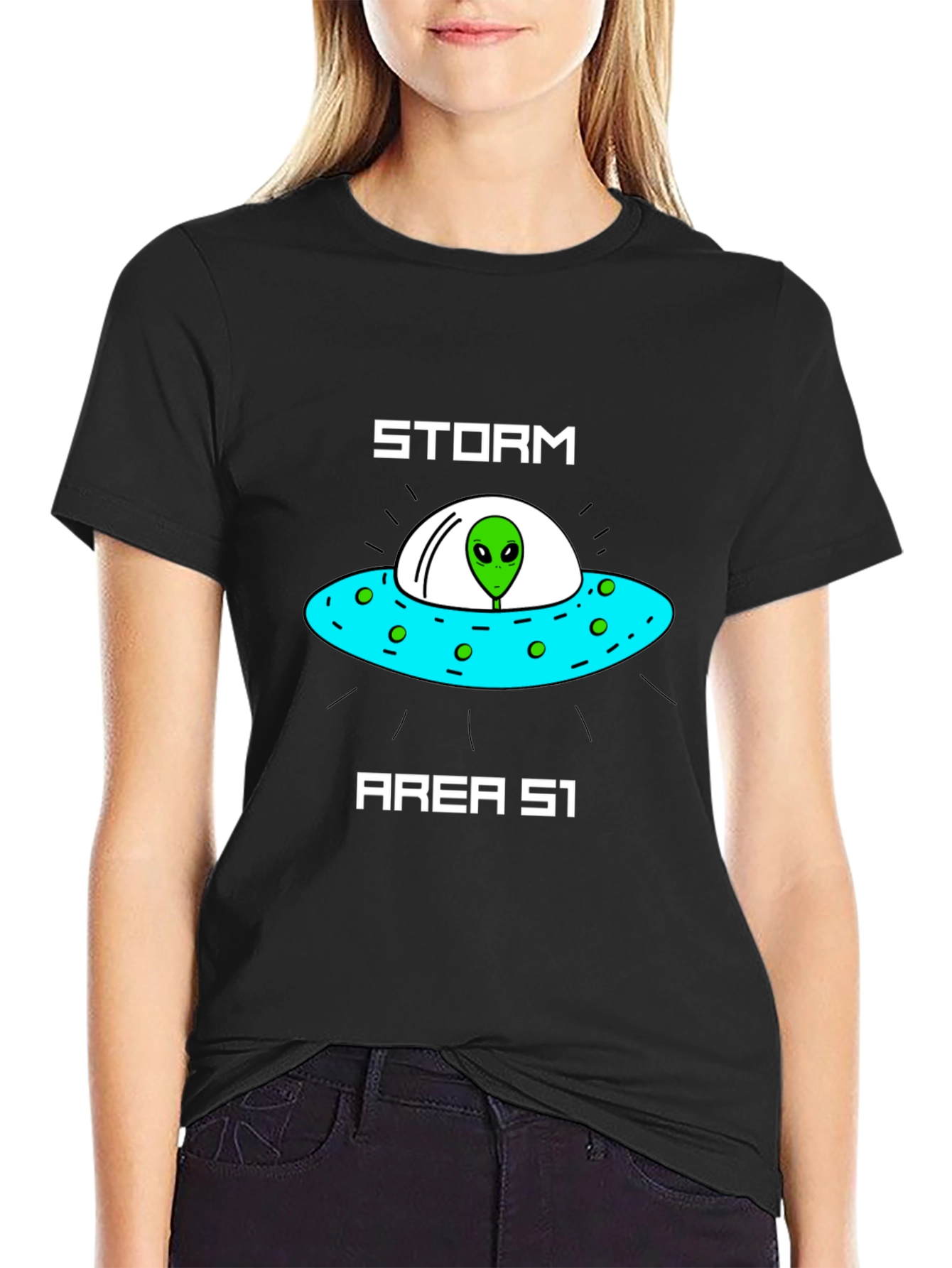 Storm Area 51 Alien UFO Graphic T-Shirt