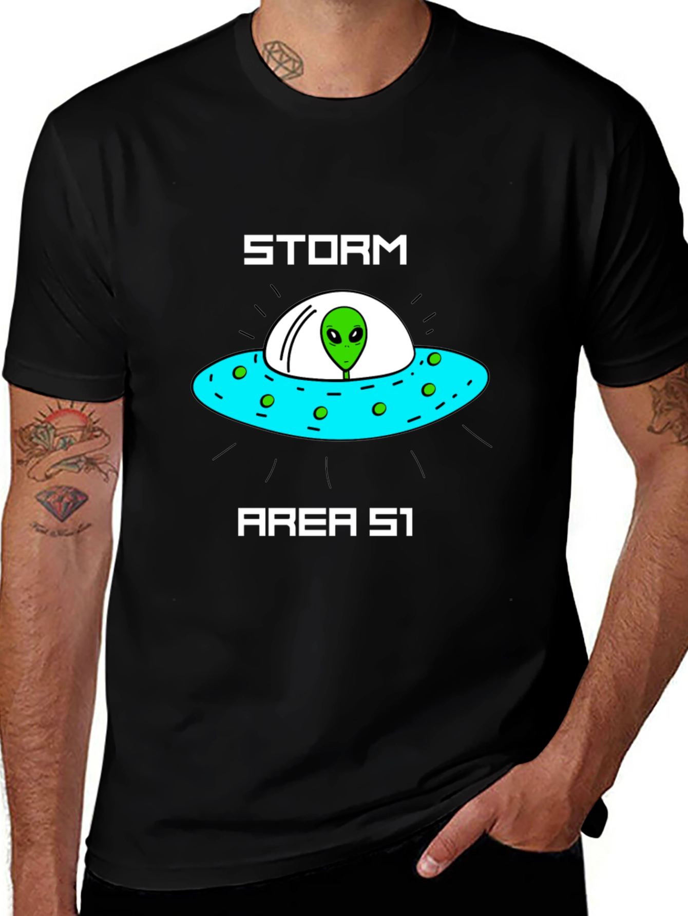 Storm Area 51 Alien UFO Graphic T-Shirt