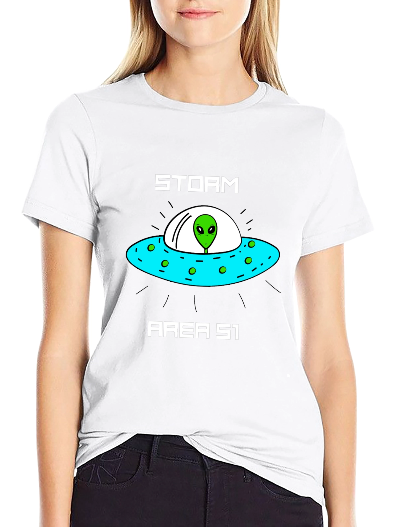 Storm Area 51 Alien UFO Graphic T-Shirt
