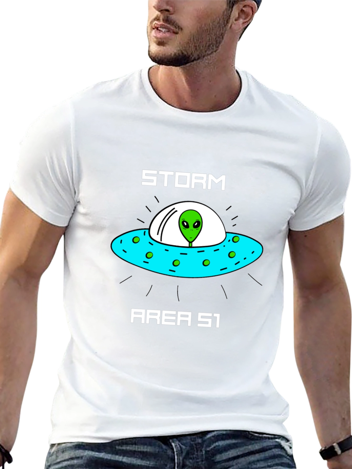 Storm Area 51 Alien UFO Graphic T-Shirt
