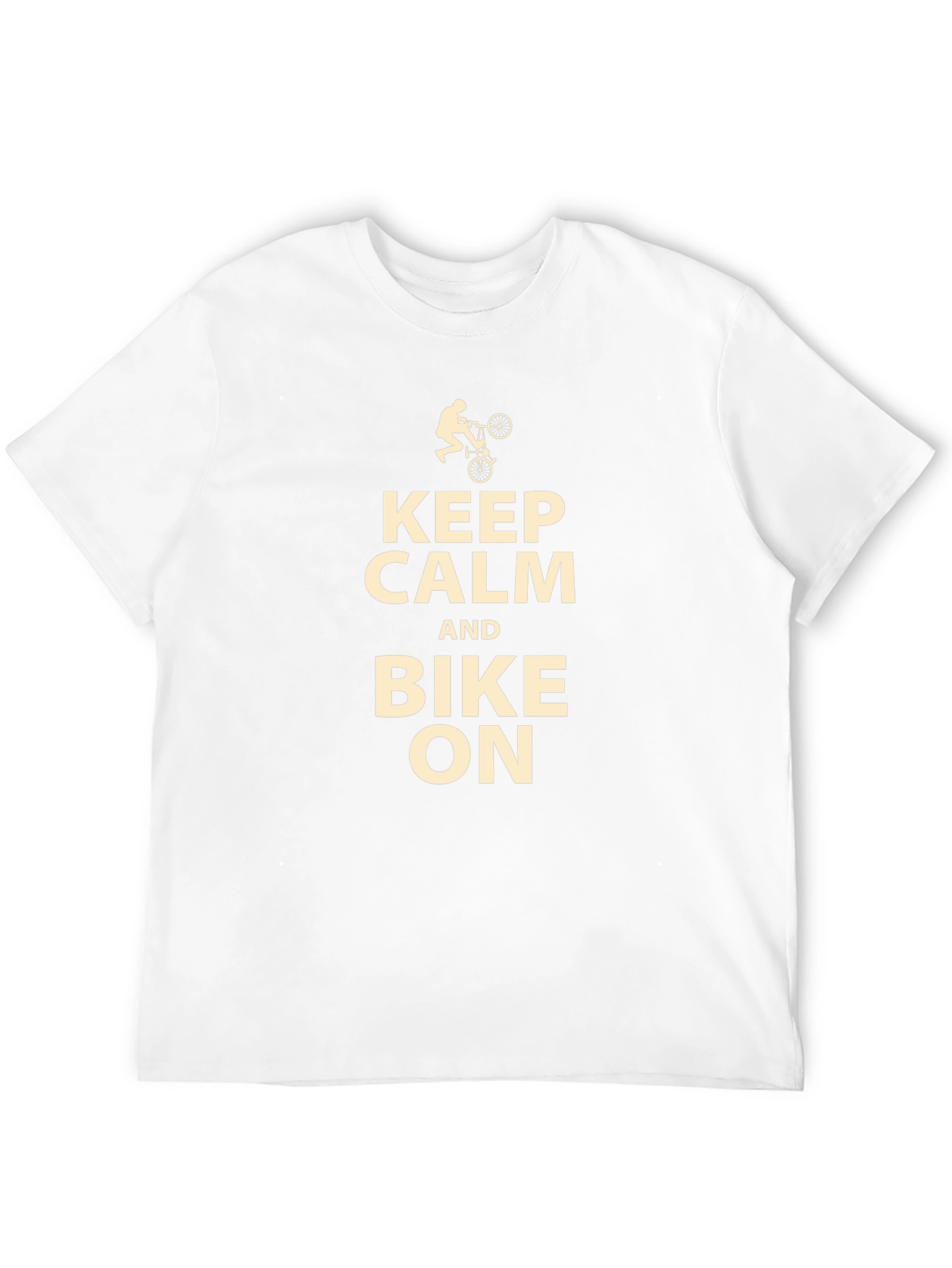 Keep Calm and Bike On Black T-Shirt